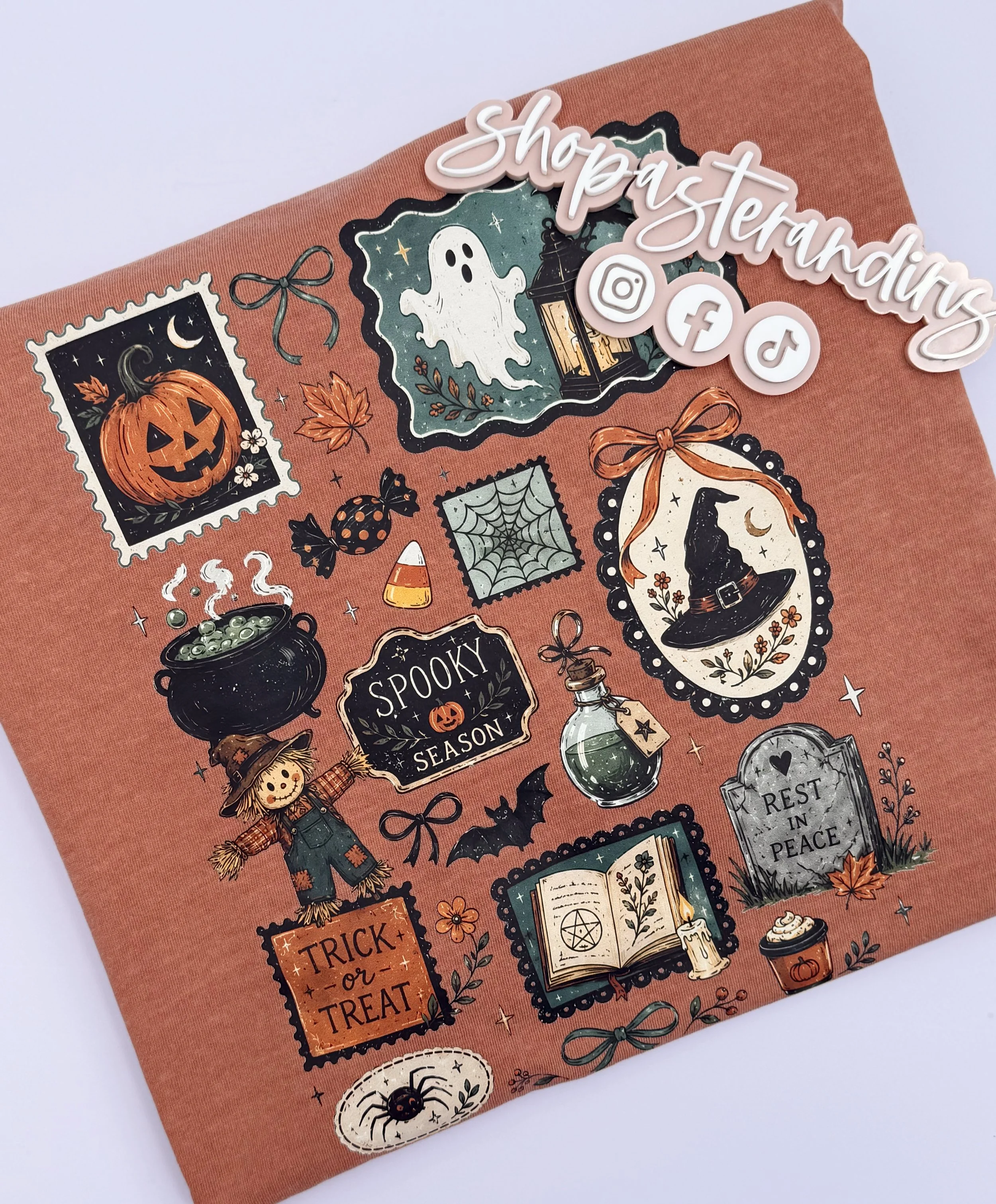 Spooky collage long sleeve T-shirt