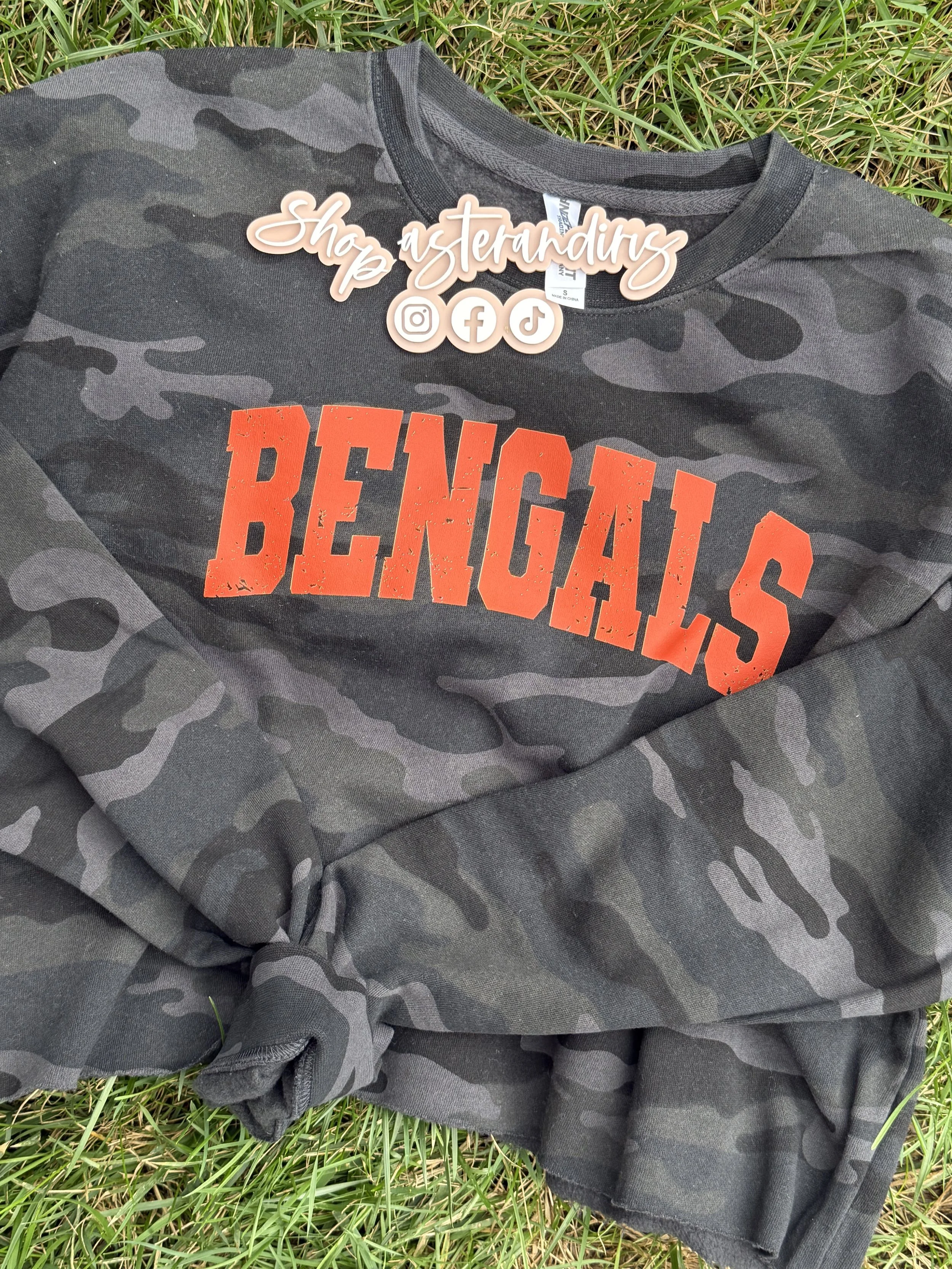 Black Camo Bengals Crewneck