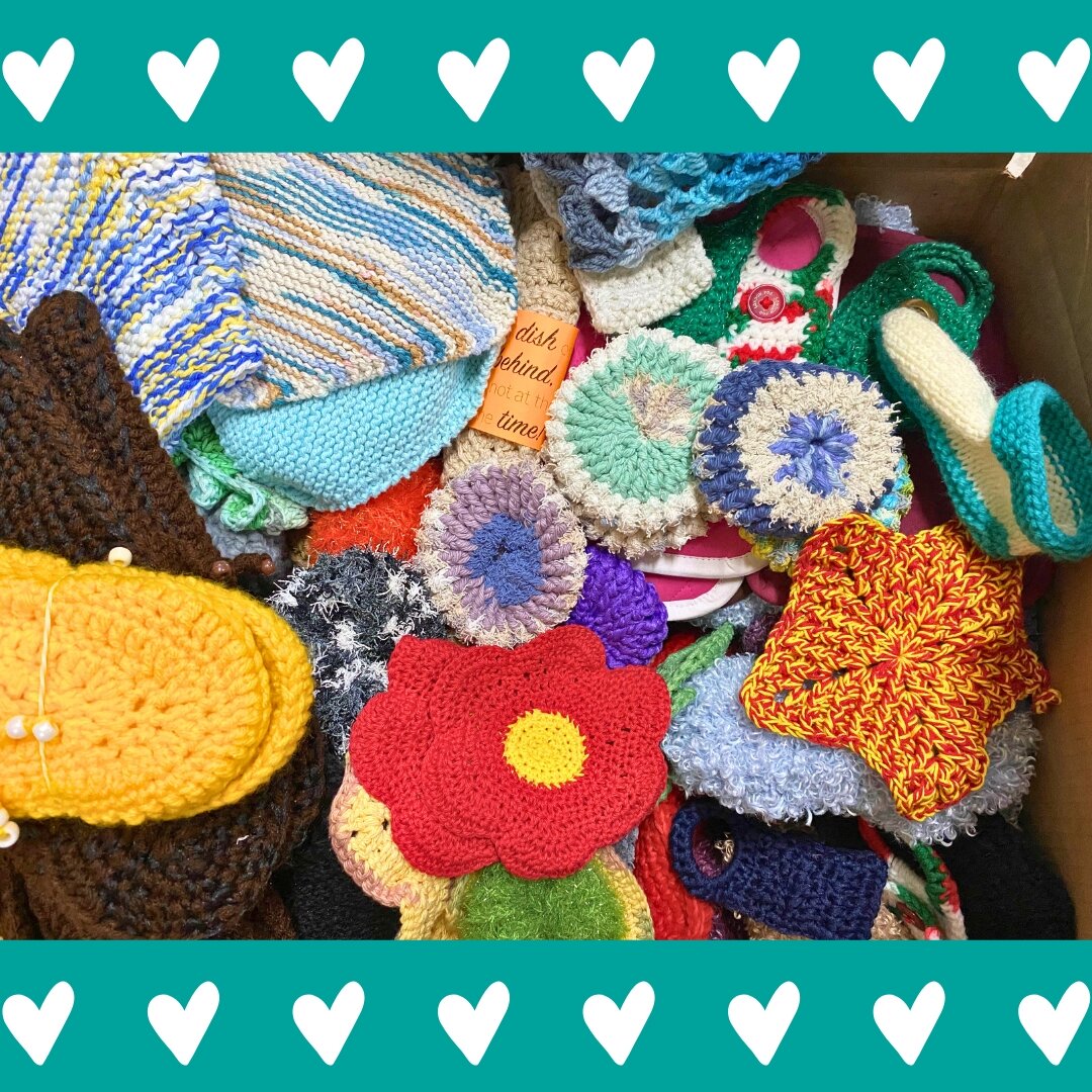 Thank you to @craftforyeg for the recent donation of beautiful handmade creations for the families at WINGS!  We absolutely love all of the slippers, cloths, shawls, tea towels, scrubbers, cozies, and more that your group handmade with love for the f