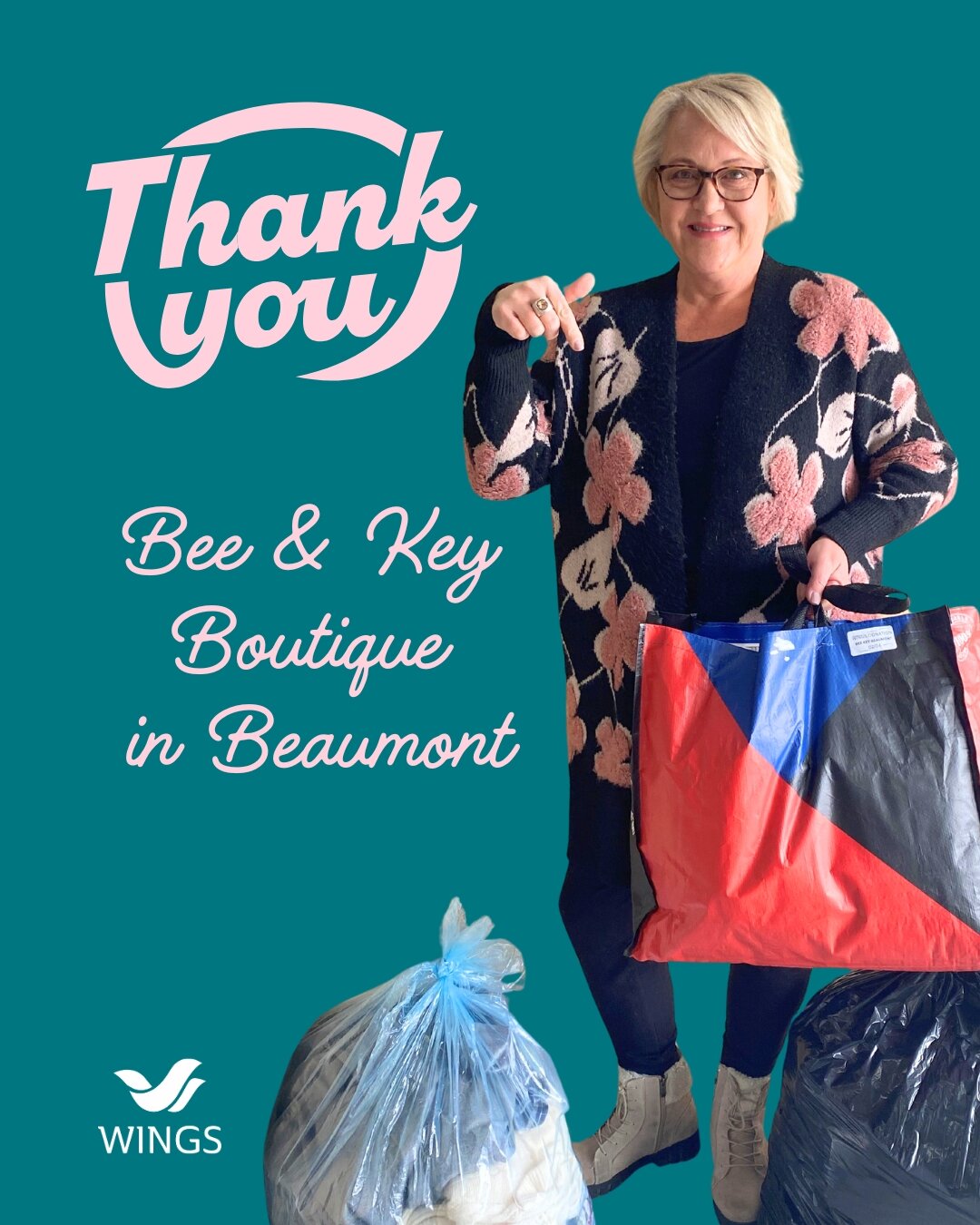 Thank you to @beekeybeaumont for being a supporter of WINGS!  We are thrilled that your boutique is providing ongoing clothing donations for the women at WINGS, as well as helping to spread awareness about WINGS to your customers and community. 

Thi