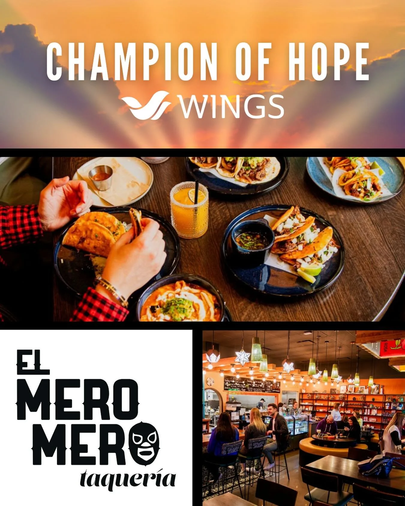 🌮 Champion of Hope: El Mero Mero Taqueria 
 
This month, WINGS Shelter is proud to celebrate El Mero Mero Taqueria (@elmeromerotacotruck ) as our October Champion of Hope.
 
Known for serving up some of Edmonton’s best authentic Mexican street