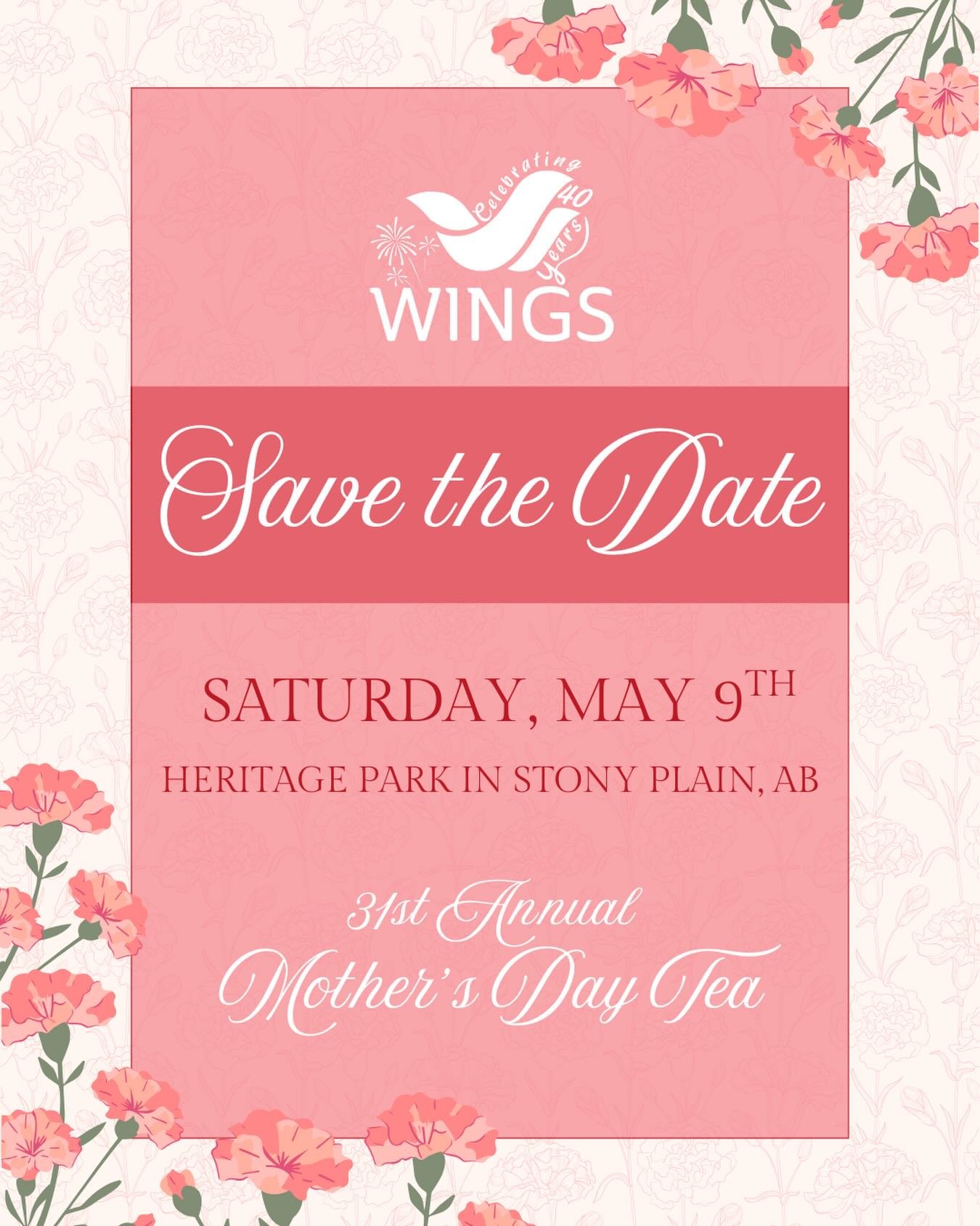 An afternoon to gather. 💐

A tradition that continues. 🫖

WINGS&rsquo; 31st Annual Mother&rsquo;s Day Tea returns on May 9, 2026.

As we celebrate 40 years of WINGS, we invite you to join us for a beautiful afternoon honouring mothers, caregivers, 