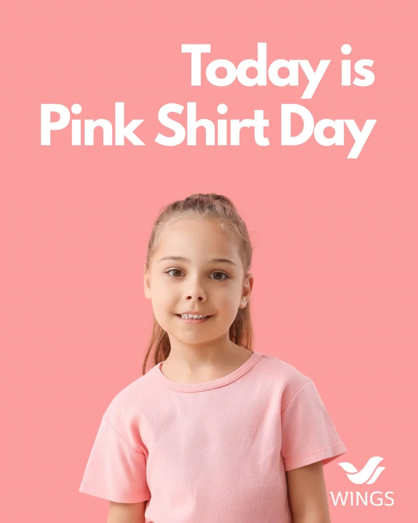 💗 Today is Pink Shirt Day 💗

Today, we join communities across Canada in standing against bullying and standing for kindness.

At WINGS, we believe everyone deserves to feel safe, valued, and respected. It is at the core of everything we do. Every 