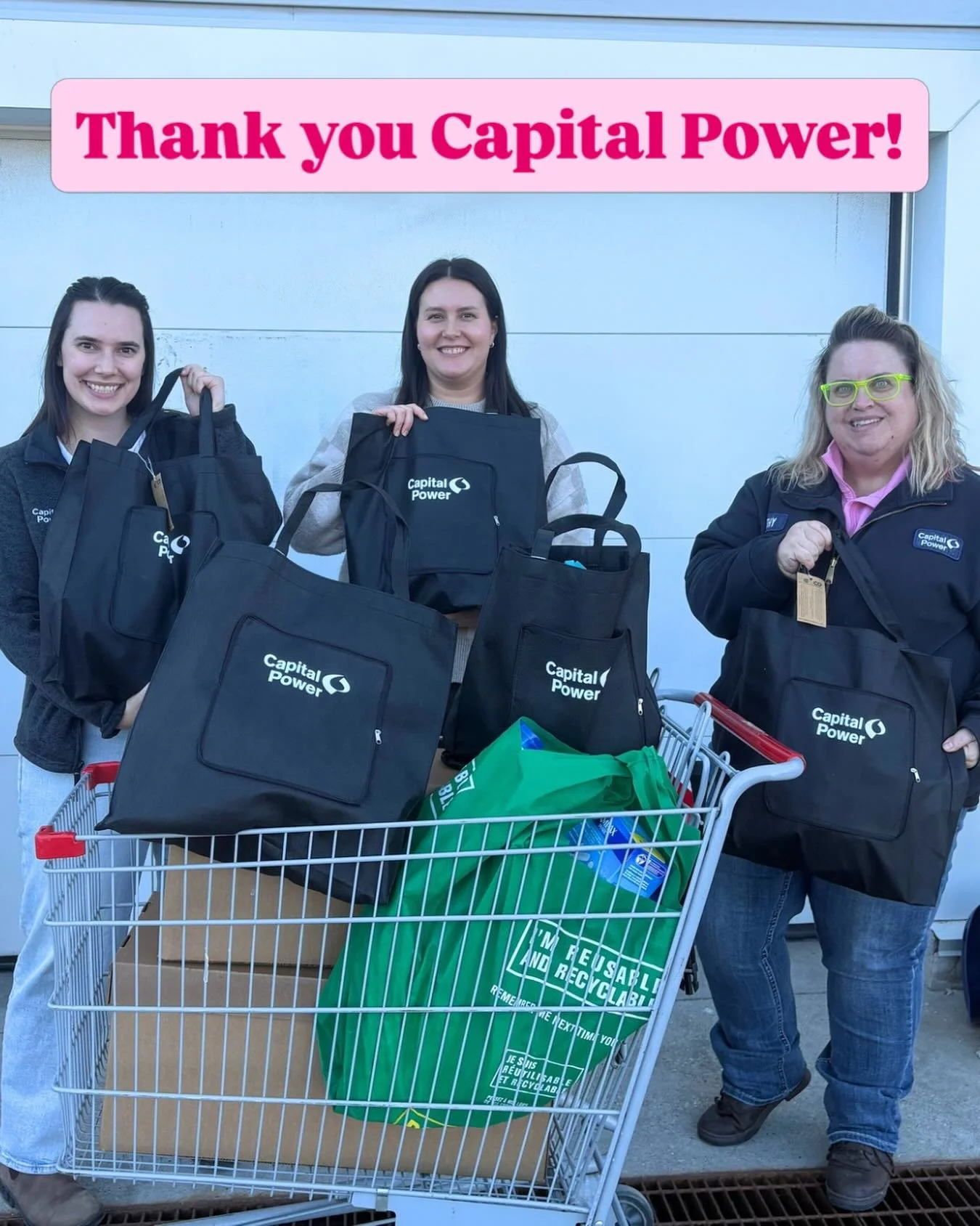 This week, we were so grateful to welcome team members from Capital Power, who stopped by WINGS with a generous donation of toiletries and menstrual products for the families we support.

As part of an employee-led initiative in recognition of Intern