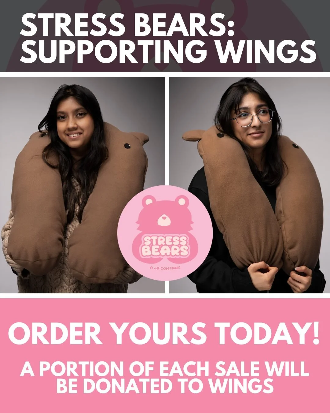 Supporting Wings with Stress Bears 🧸
 
We&rsquo;re so honoured to be chosen by Stress Bears, a Junior Achievement company led by an inspiring team of high school students.
 
They&rsquo;ve created a weighted teddy bear neck support designed to help y
