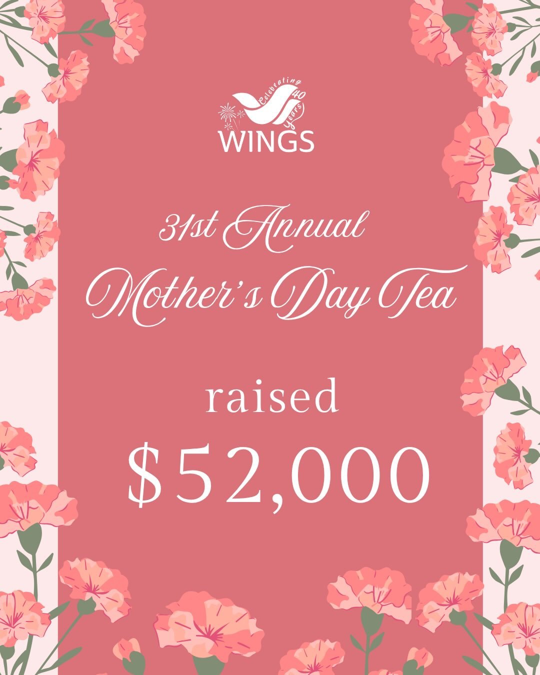 🌸 THANK YOU! 🌸

We&rsquo;re feeling so grateful after celebrating our 31st Annual Mother&rsquo;s Day Tea on May 9th. 

Thanks to the incredible generosity of our community, we raised over $52,000 in support of women and children rebuilding their li