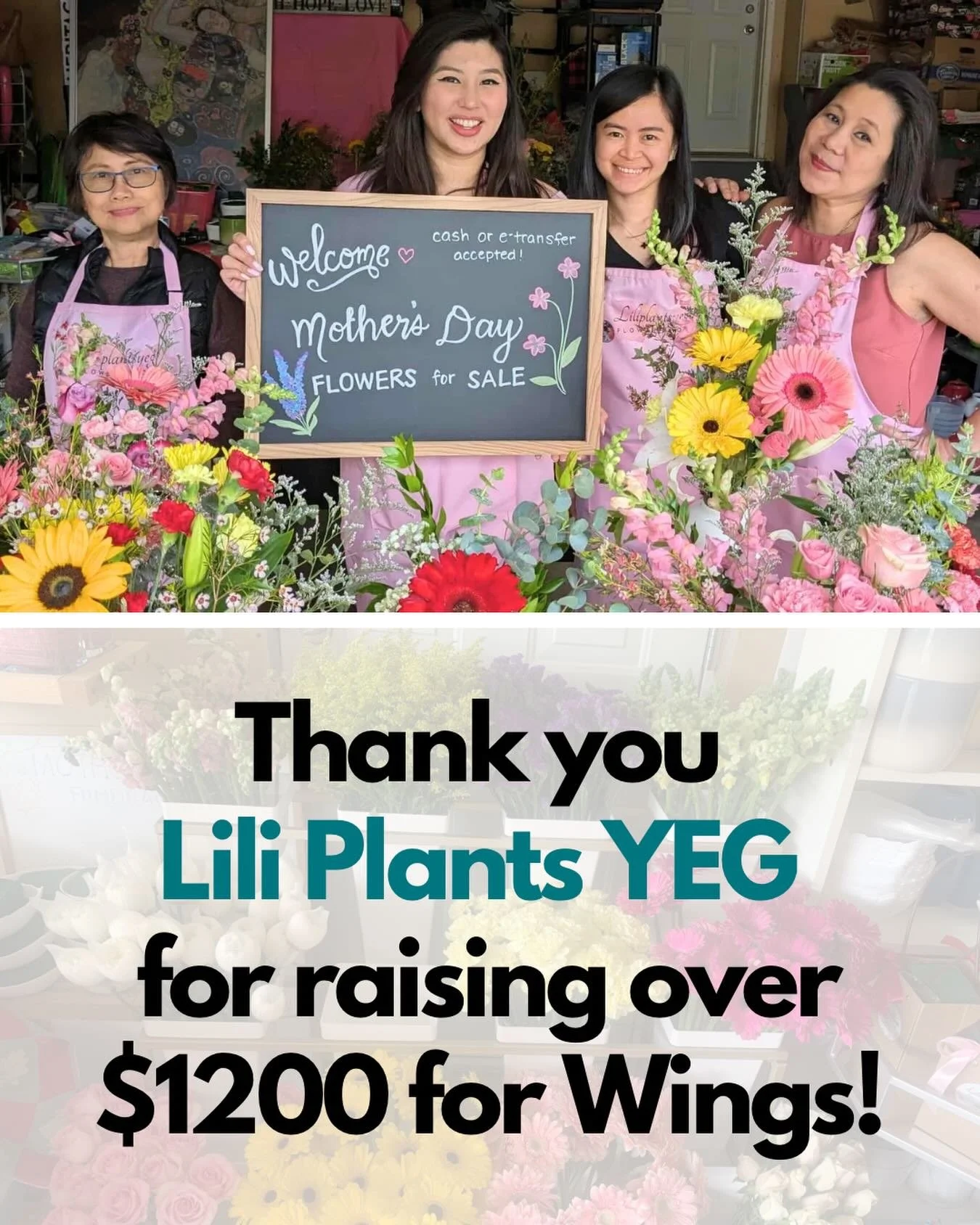 Huge thank you to Lilibeth and the entire @liliplantsyeg community for supporting Wings through their Mother&rsquo;s Day flower fundraiser! 🌸💜
 
Together, they raised an incredible $1,227 in support of women and children rebuilding their lives afte