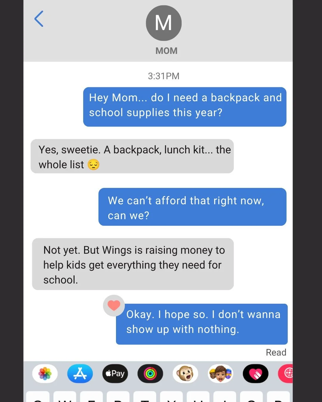 No child should have to worry about whether they&rsquo;ll have the supplies they need for school.
 
This fall, more than 70 school-aged children at Wings Safe Housing &amp; Support will head back to school after fleeing family violence. 

Together, w