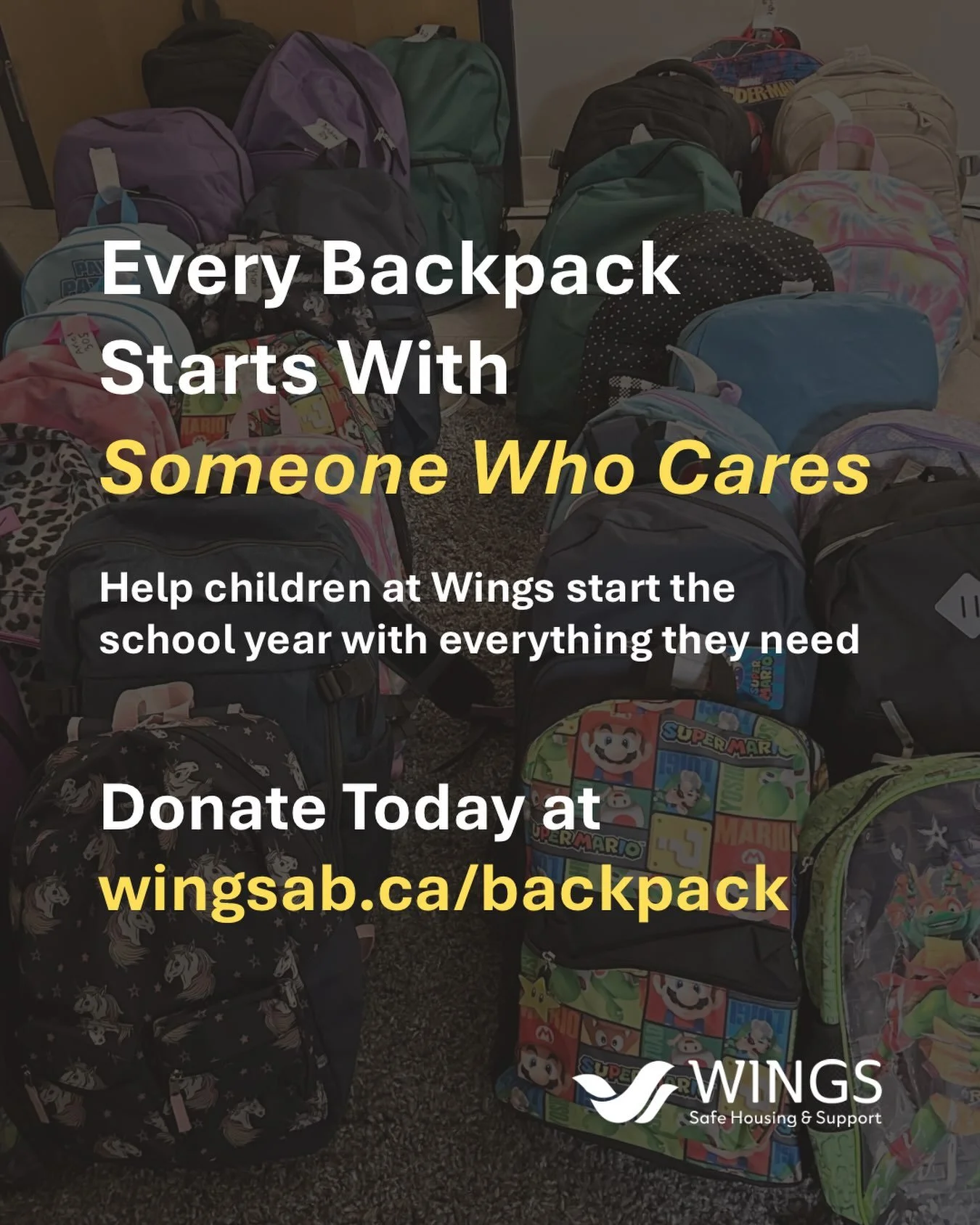 🎒 Help a Child Start the School Year with Confidence.
 
There&rsquo;s still time to support our Build a Backpack campaign!
 
This fall, nearly 70 children living at Wings will head back to school as they continue rebuilding their lives after experie