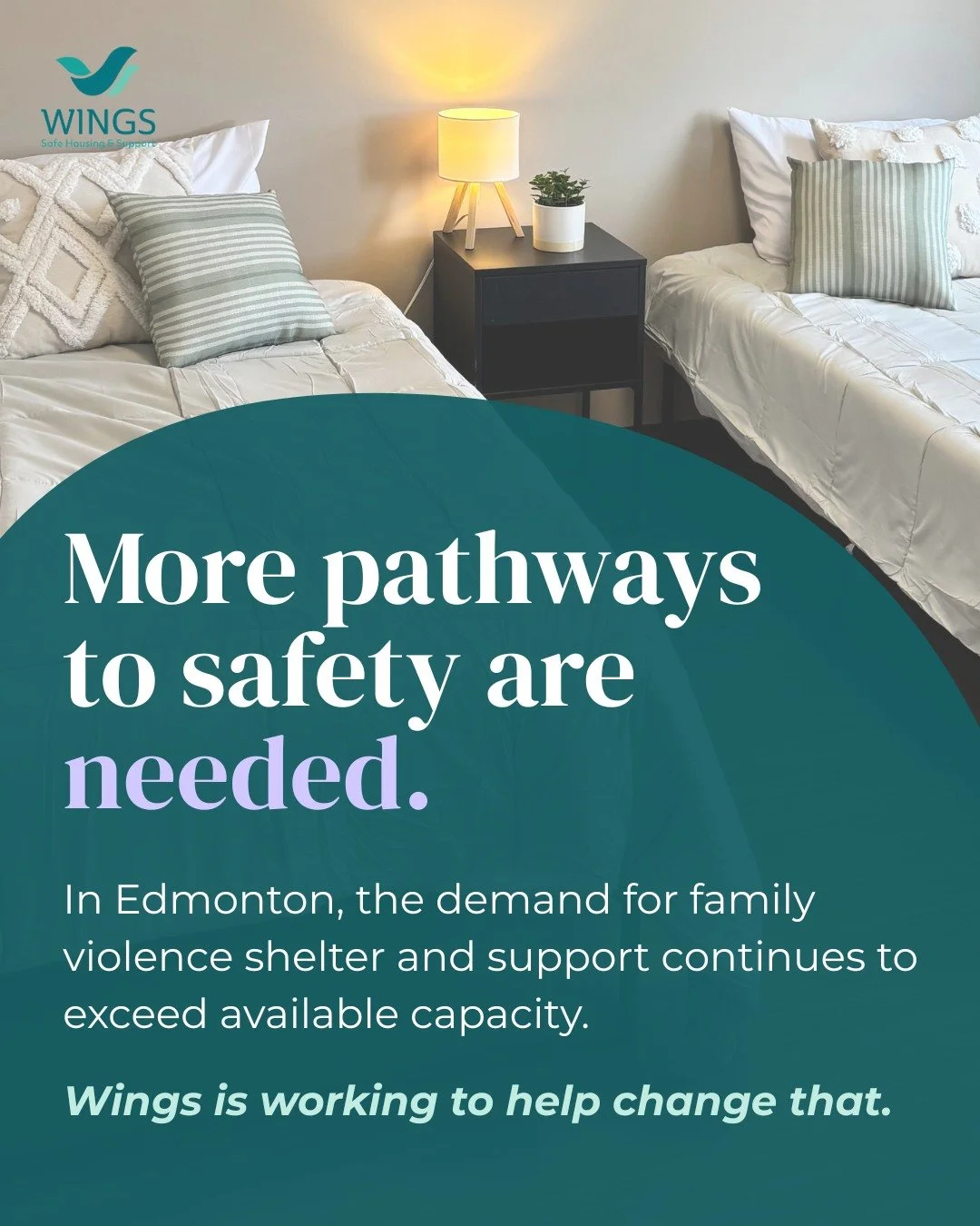 More pathways to safety are needed.

In Edmonton, the demand for family violence shelter and support continues to exceed available capacity.

During the regional 211 shelter pilot from July to November 2025, 1,296 unique callers sought shelter, and 7