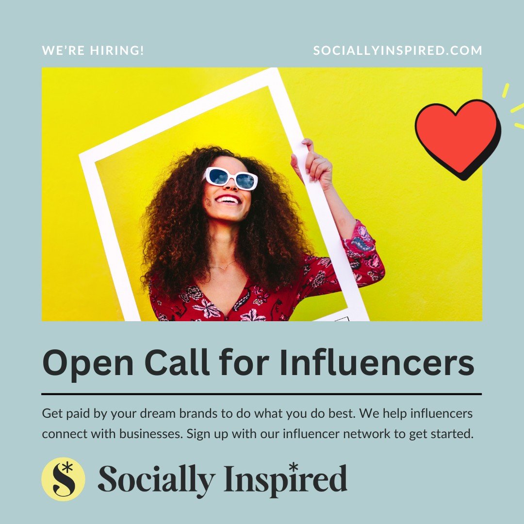 We're hiring! Are you a passionate social media influencer? From nano to macro influencers, we're growing our network. Join our community and get connected with your dream brands, develop your following, and serve your niche! 

Sign up at the link in