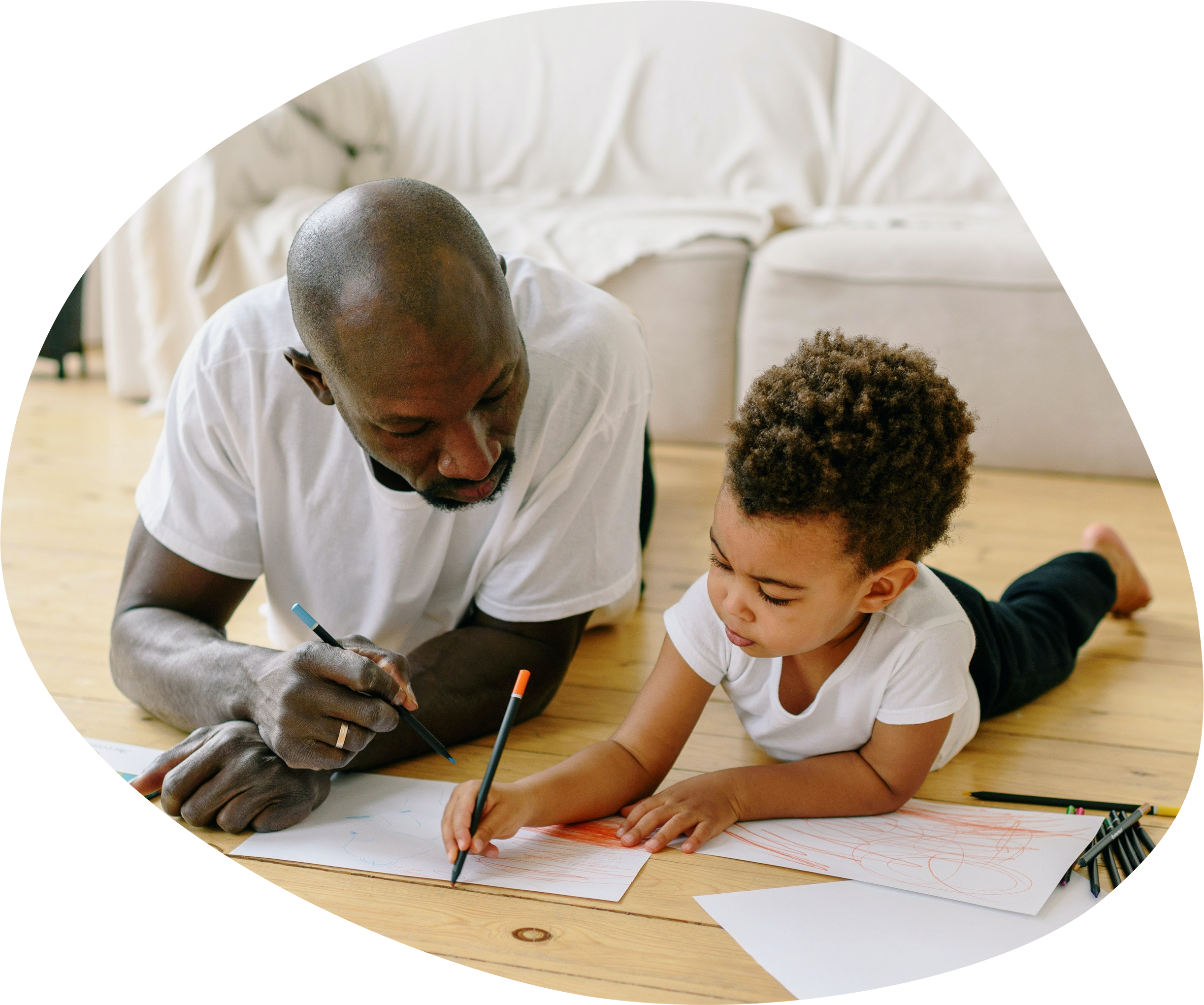 parent and child drawing together