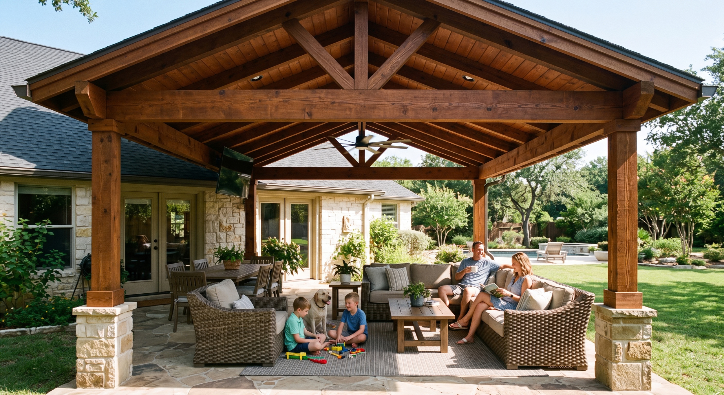 patio covers in texas - lasso works cedar