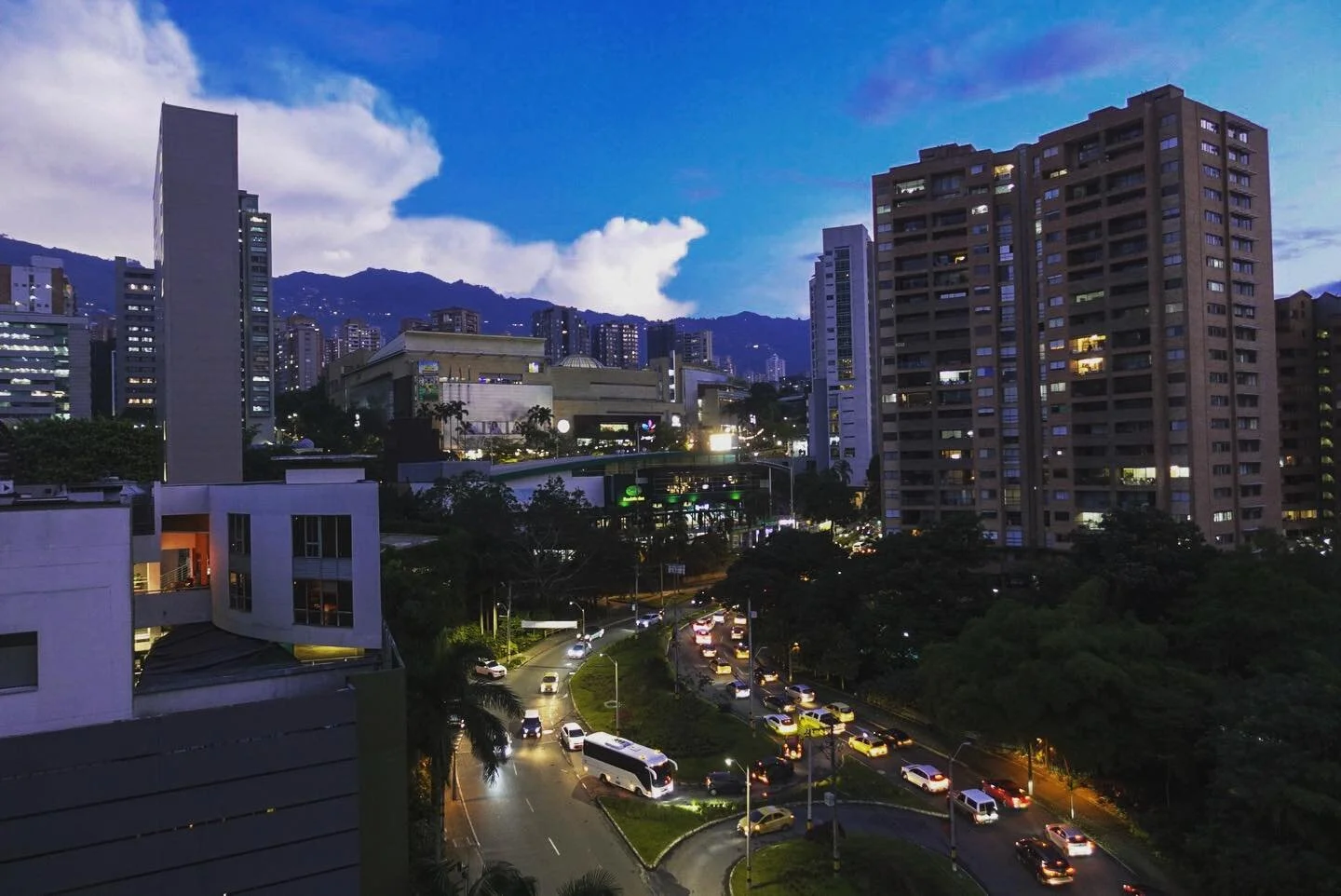 Evening rush hour from our balcony.