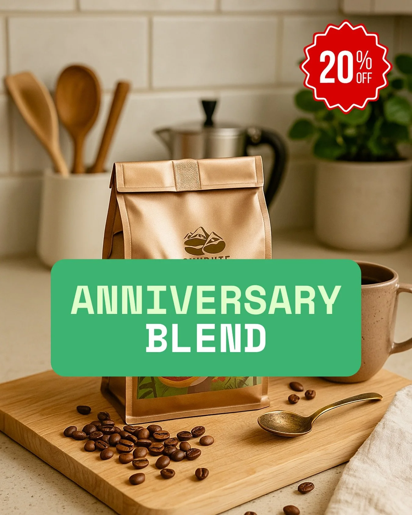 Celebrate our 2nd anniversary with us! 🎉 Enjoy 20% off our limited edition Anniversary Blend today through 9/2. Don&rsquo;t miss your chance to sip this special roast!