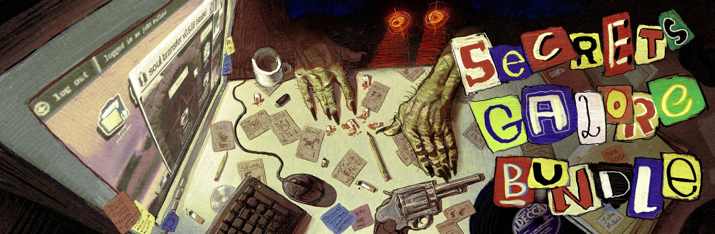 "Secrets Galore Bundle" Steam Key Art for Adam Pype