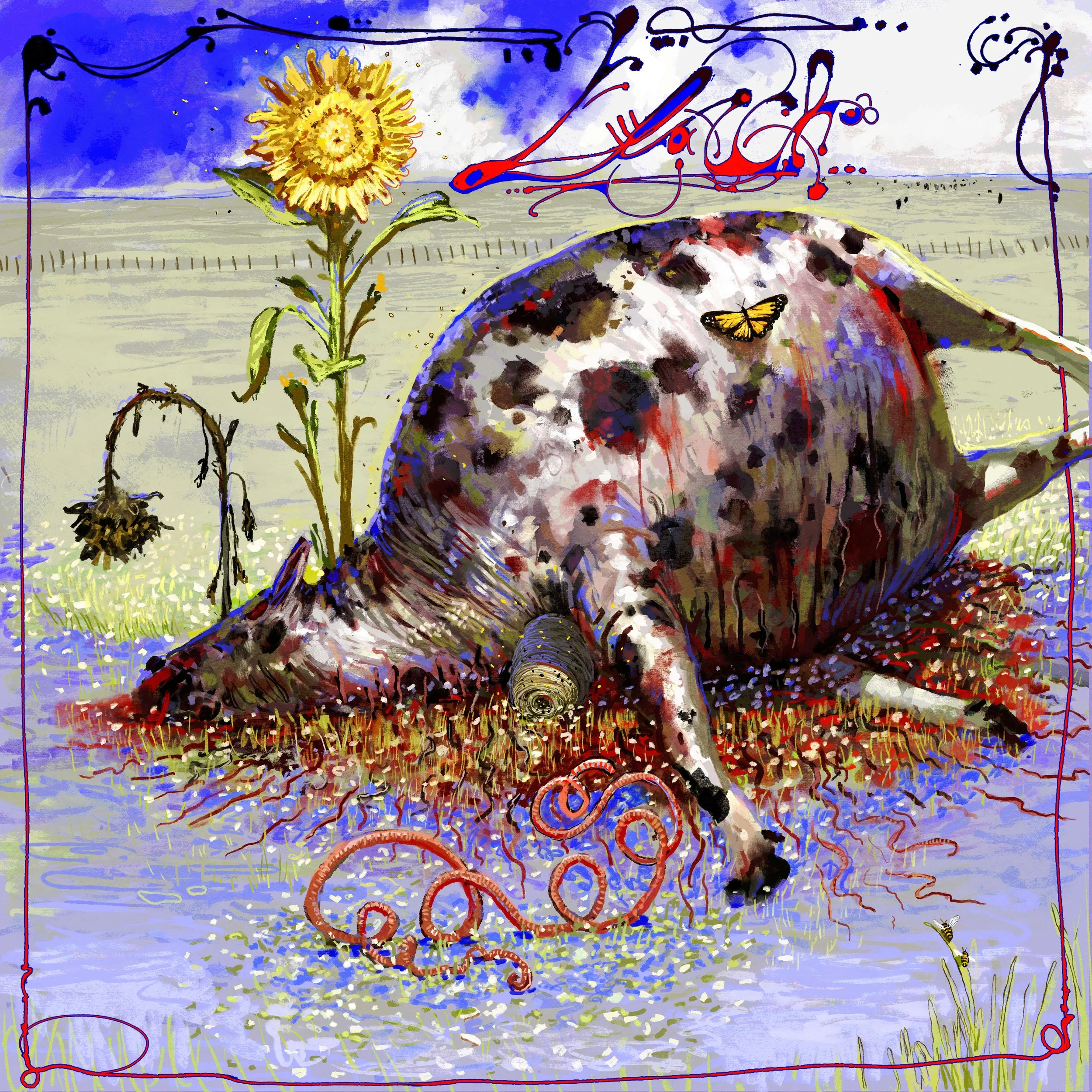 "Leach" Album Cover for Hot Milk and the Flower Pallets