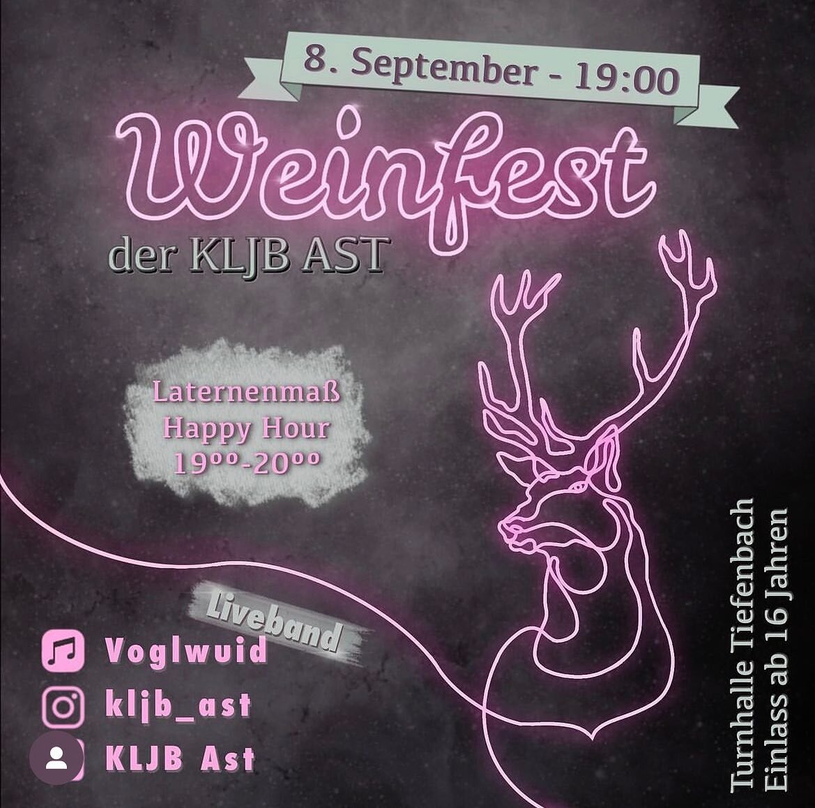 Save the Date! wir sehen uns beim Weinfest der KLJB Ast 🥳🚀 

Wir freuen uns jetzt schon 🔥 

#kljb 
#weinfest 
#voglwuid 
#voglwuidband 
#landshut 
#m&uuml;nchen 
#regensburg
#liveband