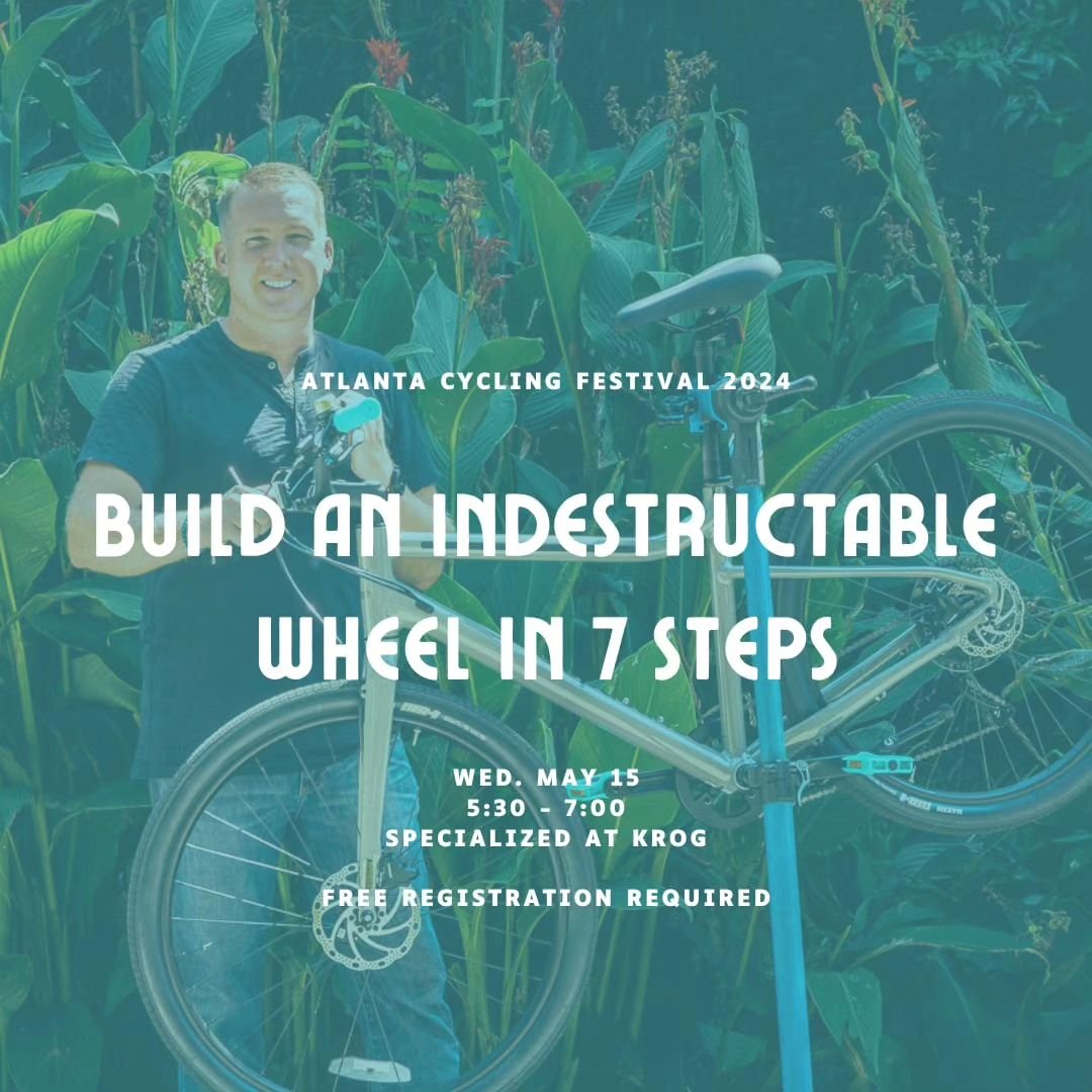 Our 3rd event for @atlcyclingfest is another educational opportunity to learn the mystical, complex art and science of wheelbuilding with Seth Snyder. 

He'll dissect his 7-step process that he's perfected over years of working with customers of all 