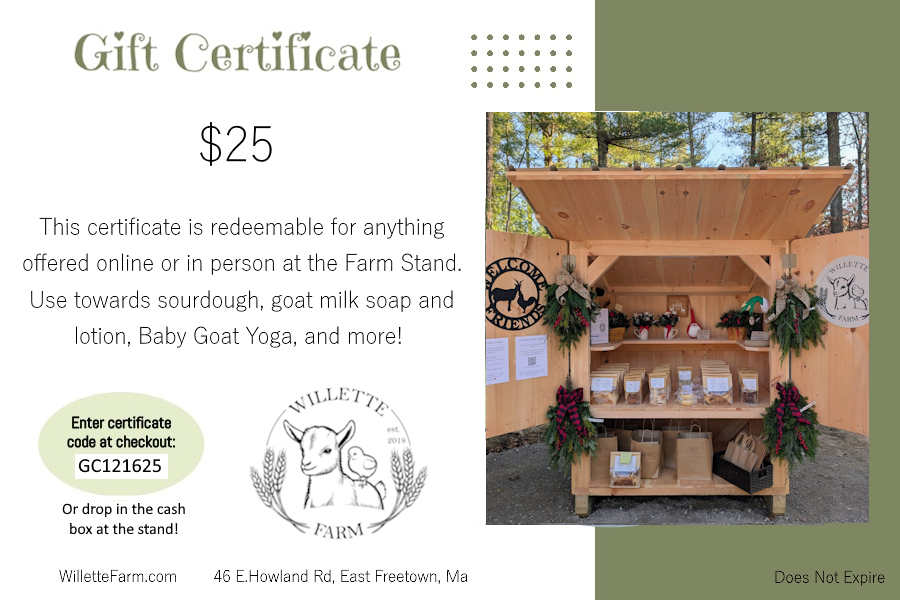 Willette Farm Gift Certificate