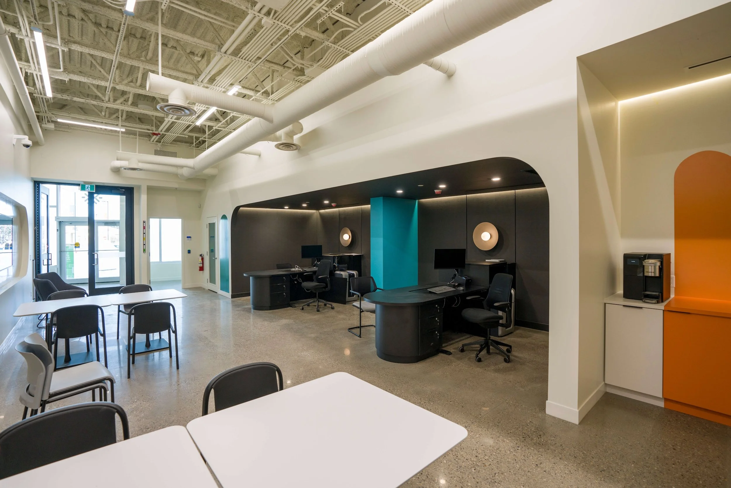 Inside view of the Connect First Credit Union in Oakridge, Calgary Alberta