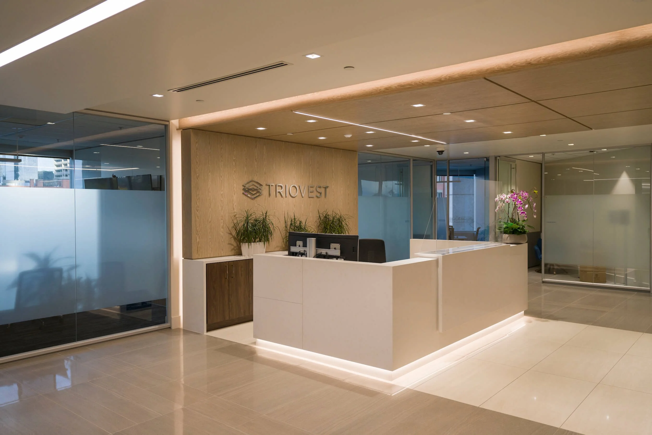 The reception desk of triovest