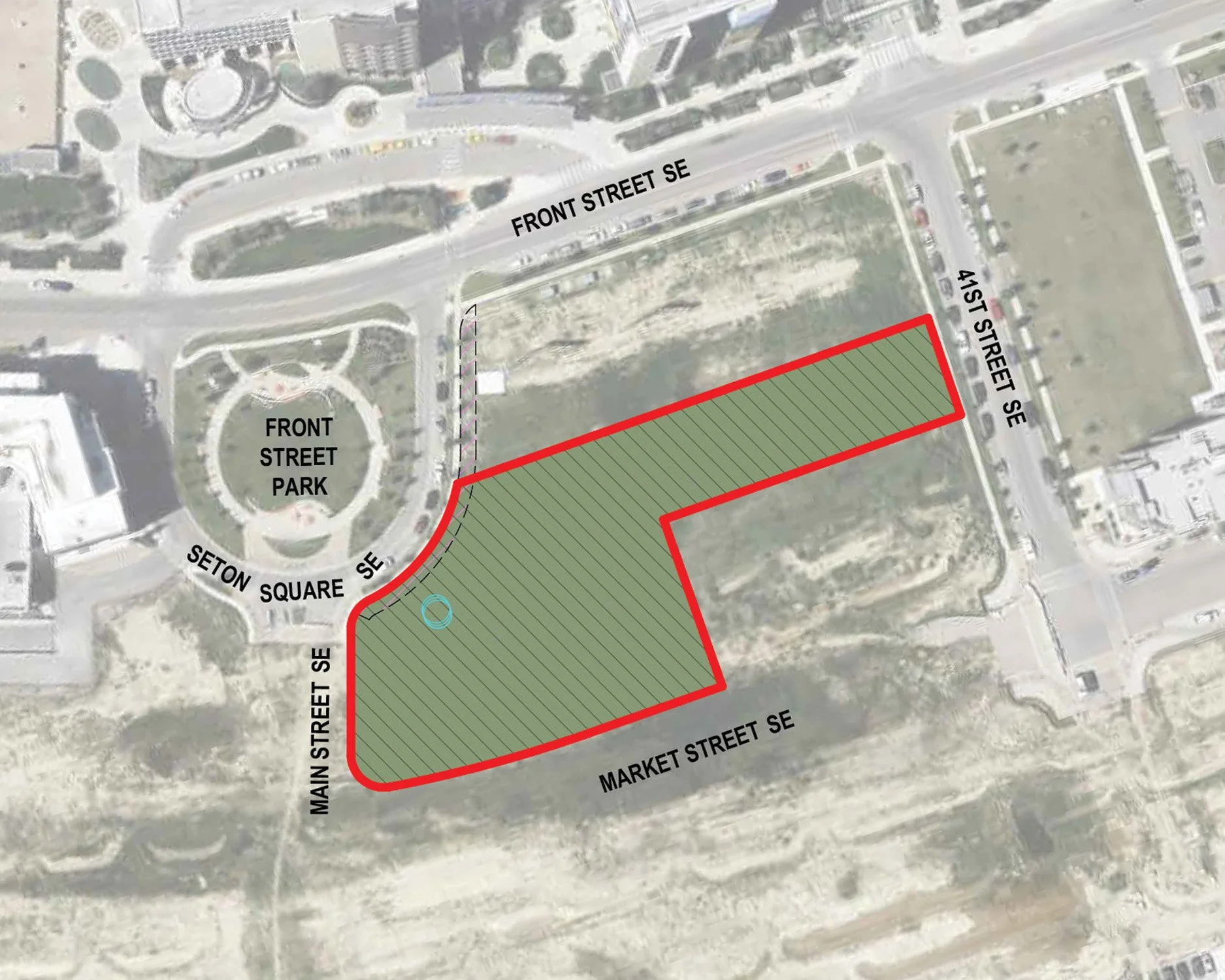A map of the land to be developed on