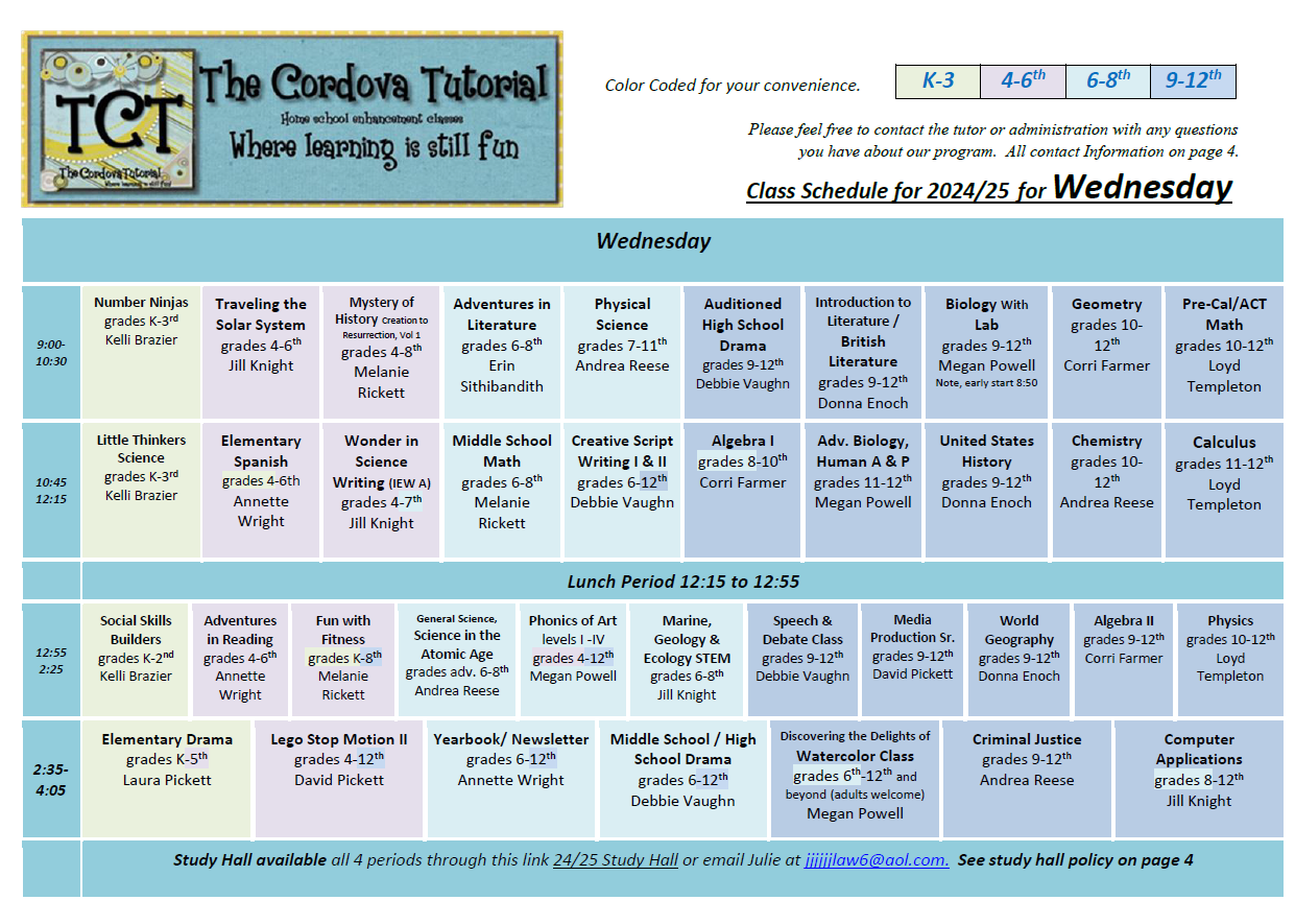 24/25 Schedule — The Cordova Tutorial