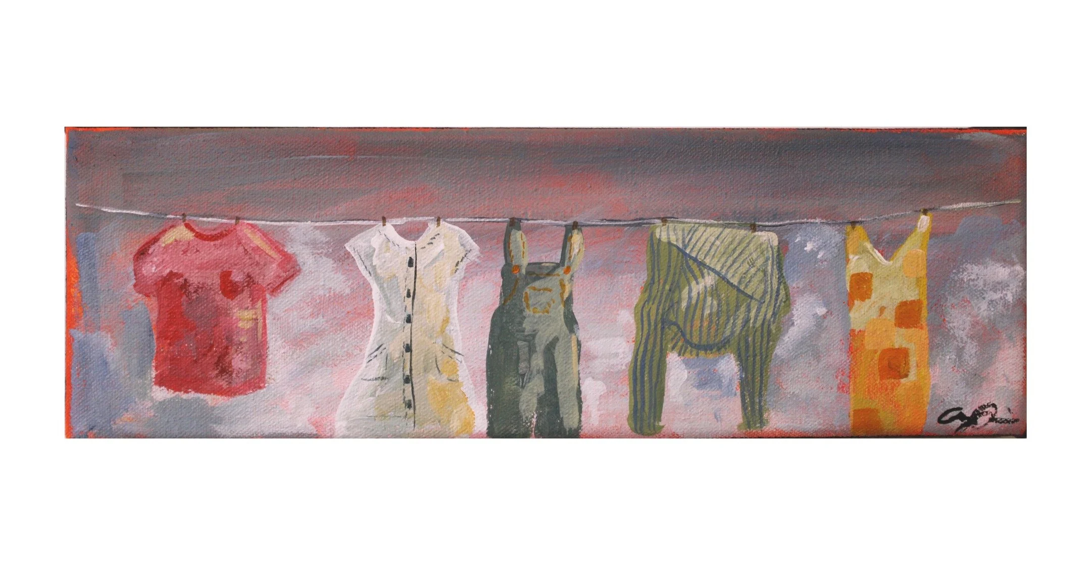 SOLD, &quot;Clothes Line&quot; acrylic on canvas. Find more of my stuff at Novel! 
.
.
.
.
#acrylicpainting #artwork #oldportmaine #oldport #maineartist #portlandmaine #traditionalart #acryliconcanvas #estyseller #etsyart #paintersofinstagram #impres