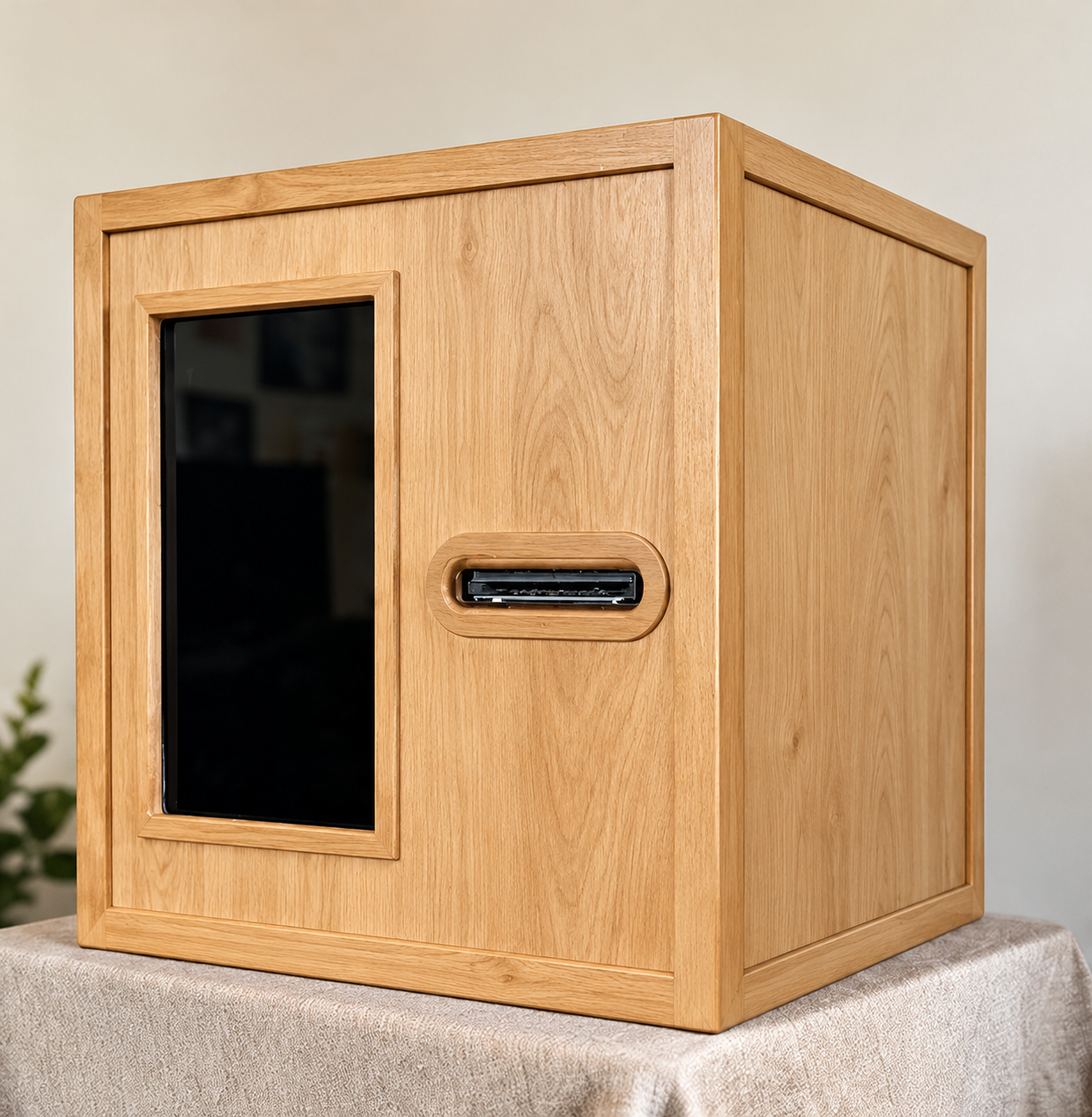 Natural Wood Kiosk on Textured Table.png