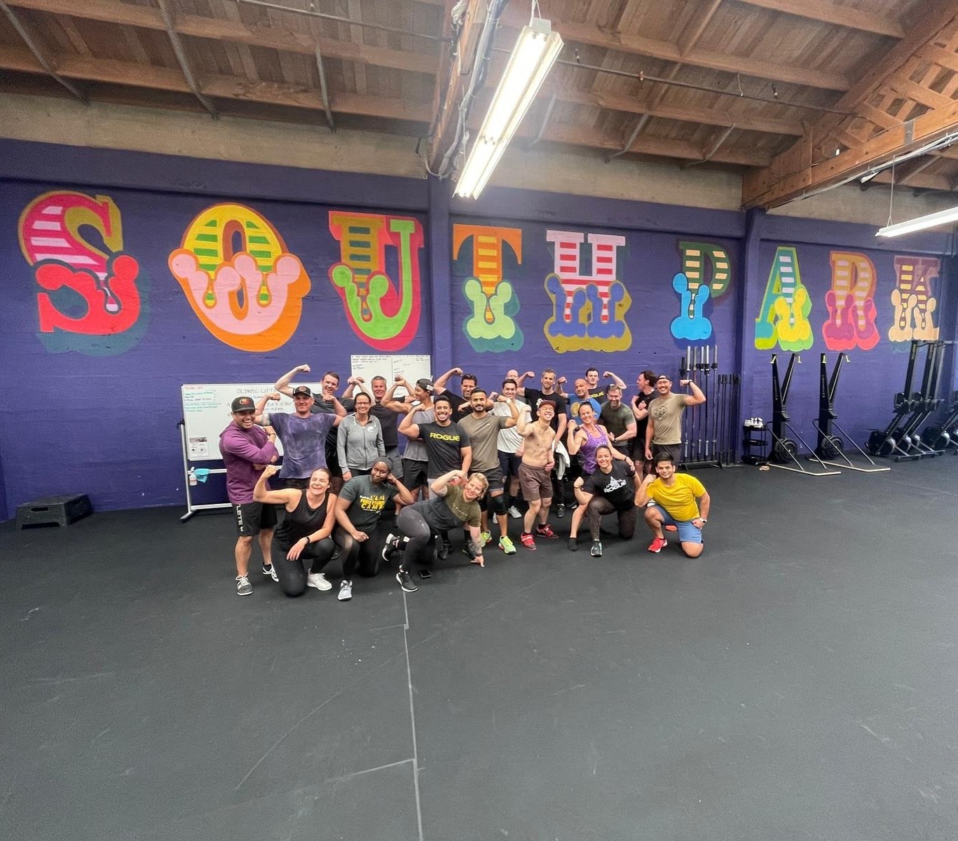 Incredible turnout for our inaugural weekly Sundays Olympic lifting 10:30AM class with Coach Nadia @nads_lifts71k and Coach Victor.
.
.
.
#olympiclifting #oly #olysundays #barbellclub #olympicliftingcoach #olympicweightlifting #crossfitsouthpark #cro