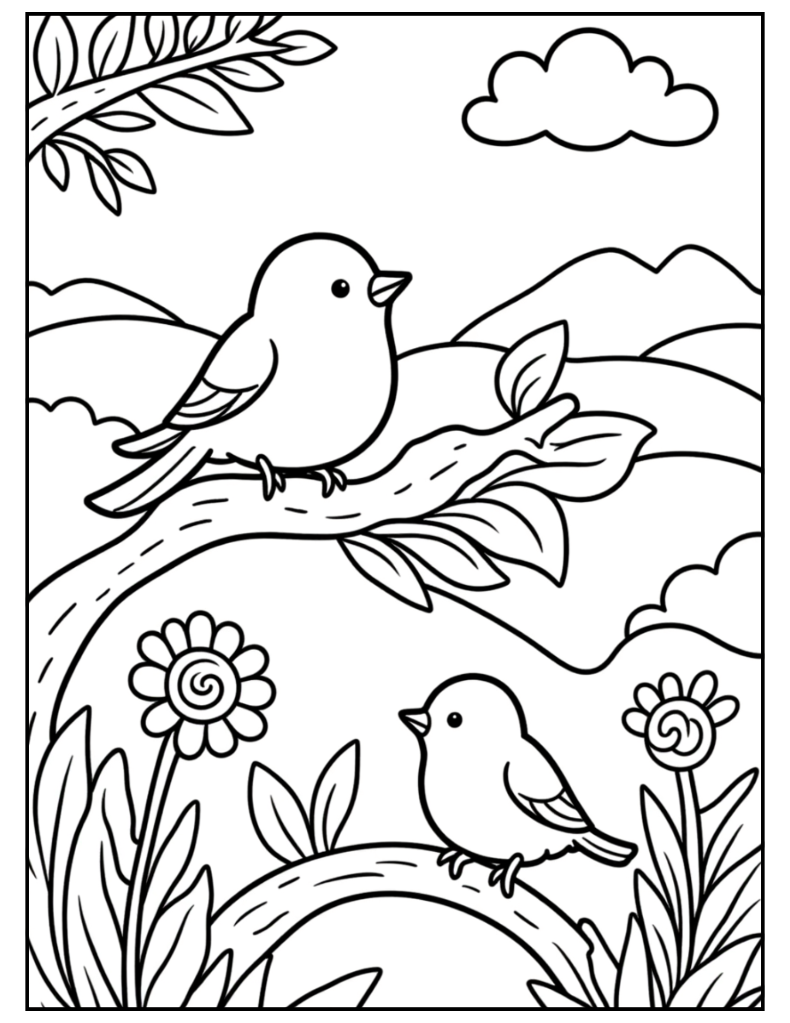 mindful nature coloring page