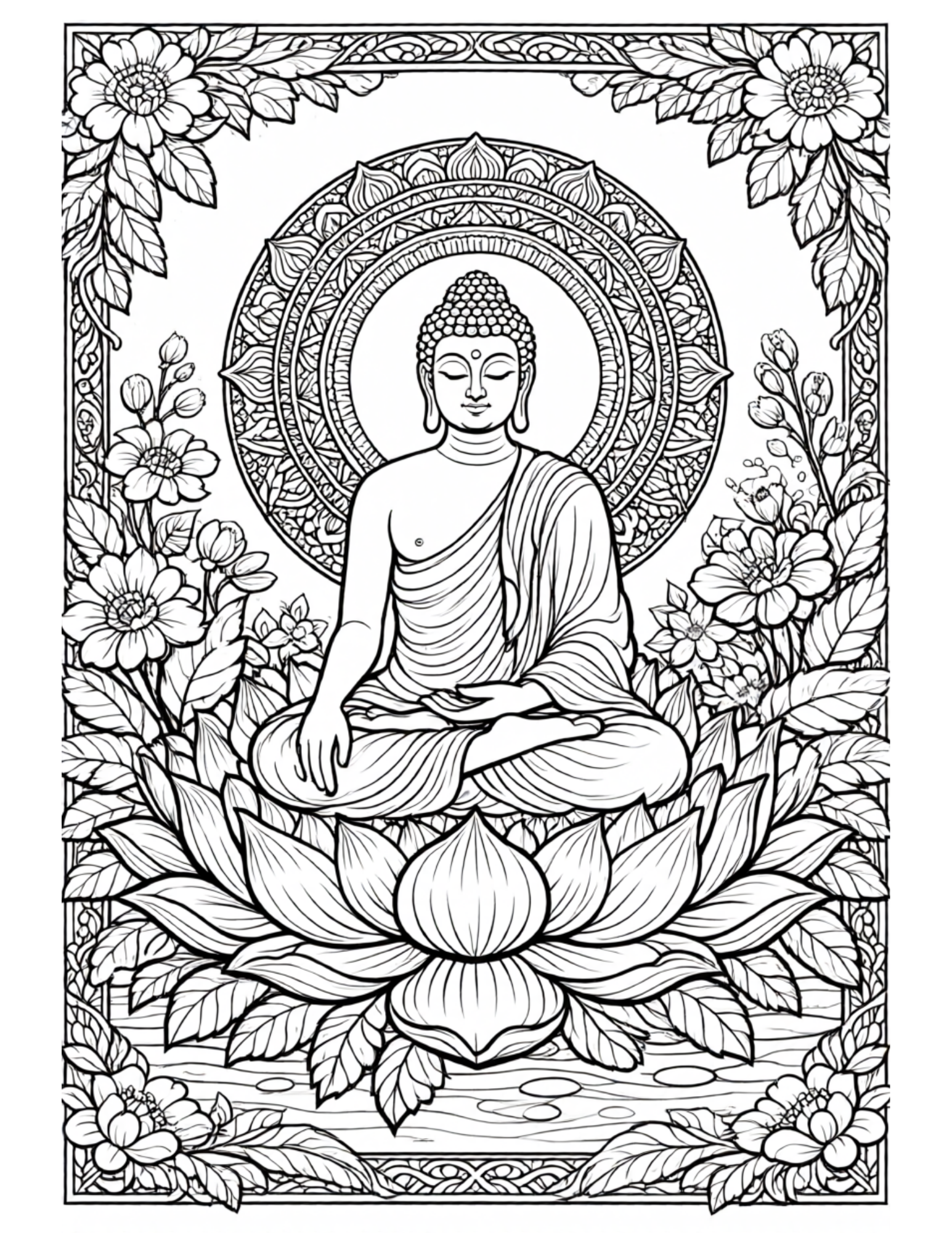 buddha coloring page