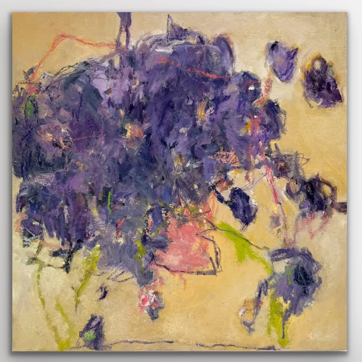 New work! Finally back in the studio today and am feeling like this piece and I are in a good place. 💜

&lsquo;Wild Blueberry Season&rsquo; - juicy oils and mixed media in 40&rdquo; x 40&rdquo; cradled wood panel. Swipe for scale and details
.
Abstr