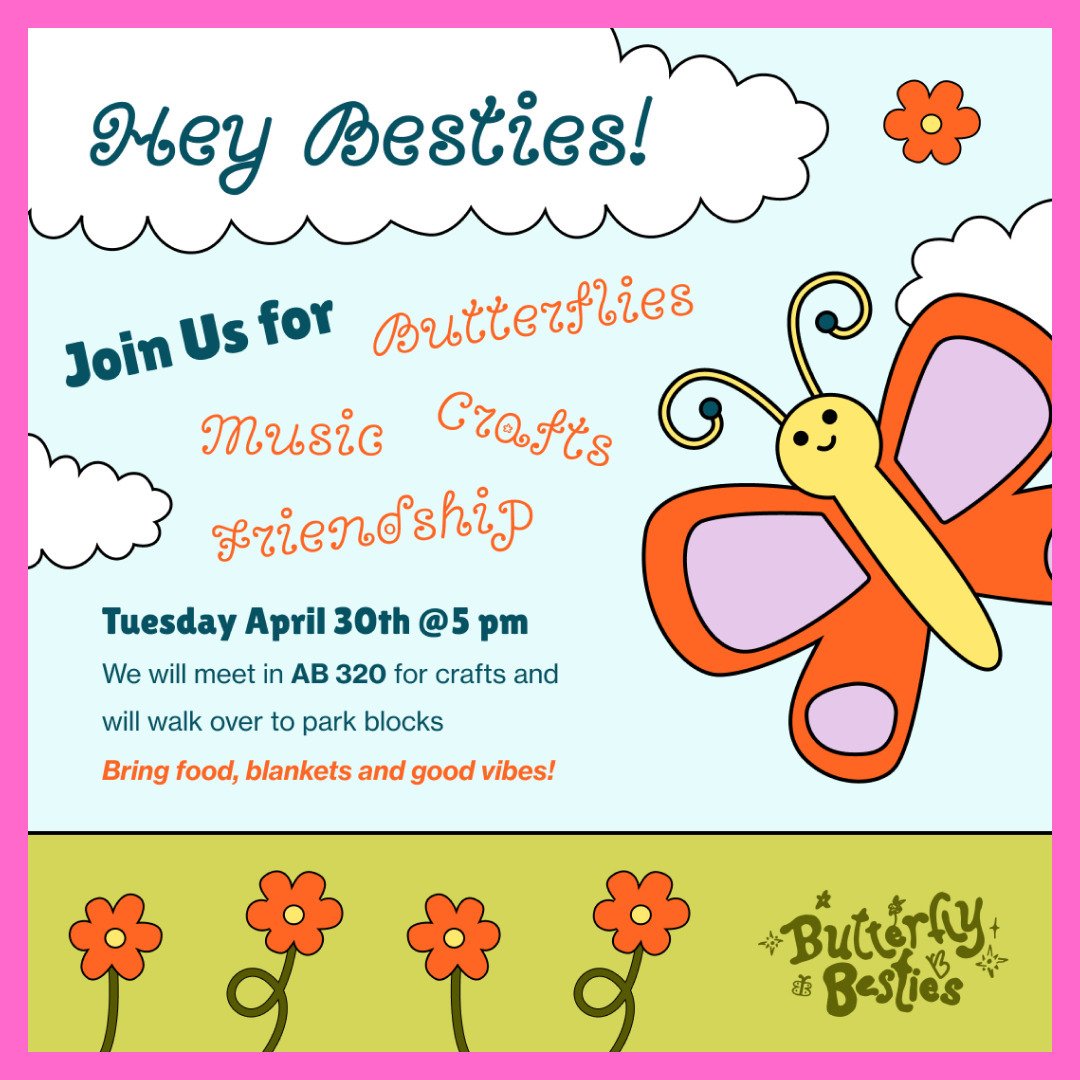 Hey Besties! Big changes are happening here in Rodeo. 🦋Butterfly Besties 🦋 are raising butterflies ( yes, actual butterflies ) to celebrate spring and friendship. ❣️ Tune in on April 30th in the park blocks to celebrate!