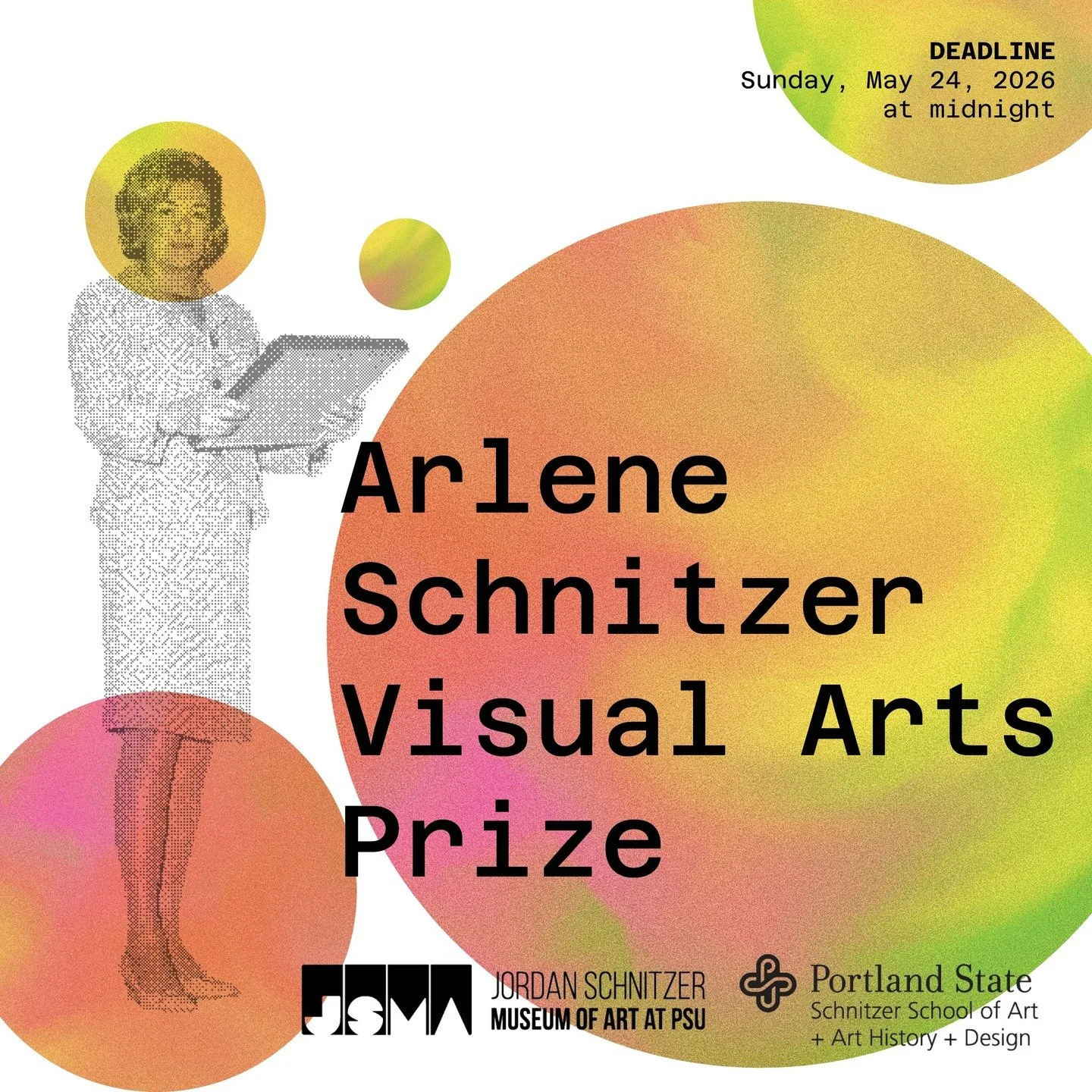 This project was for Lis Charman, Director and Professor of the Schnitzer School of Art + Art History + Design. 

Our project was to create promotional material advertising the Arlene Schnitzer Visual Arts Prize. Our final deliverables consisted of p