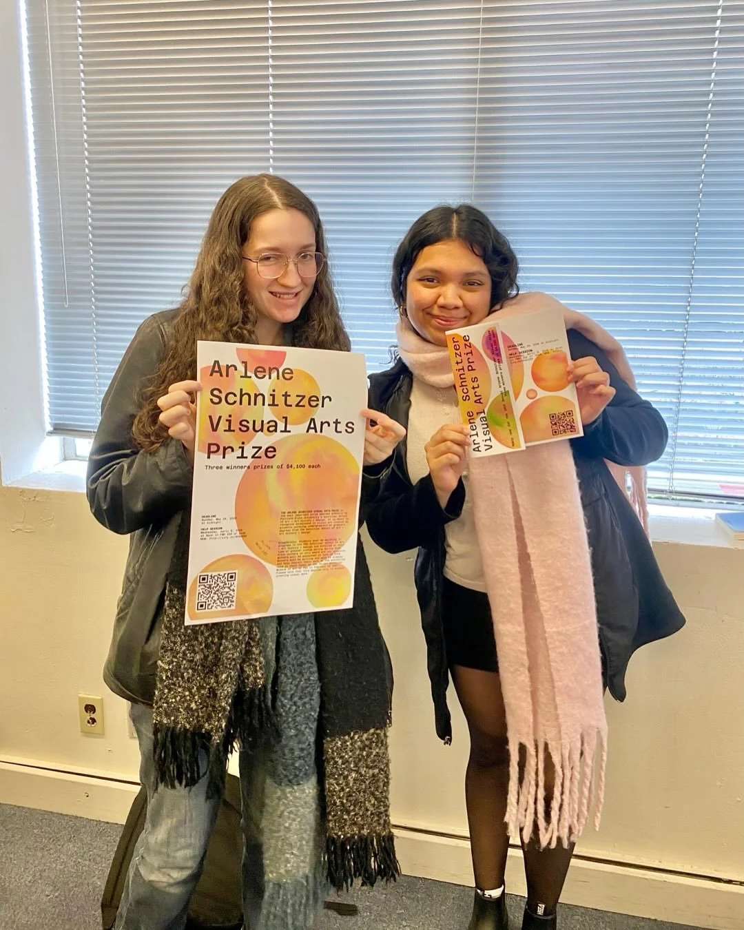 Awesome job, Schnitzer Prize Team!
Thank you for all your hard work Ella, Ann, and Leslye!

This team was tasked with making a promotional suite including a poster and social graphics to get folks excited to apply in hopes of winning one of three gra