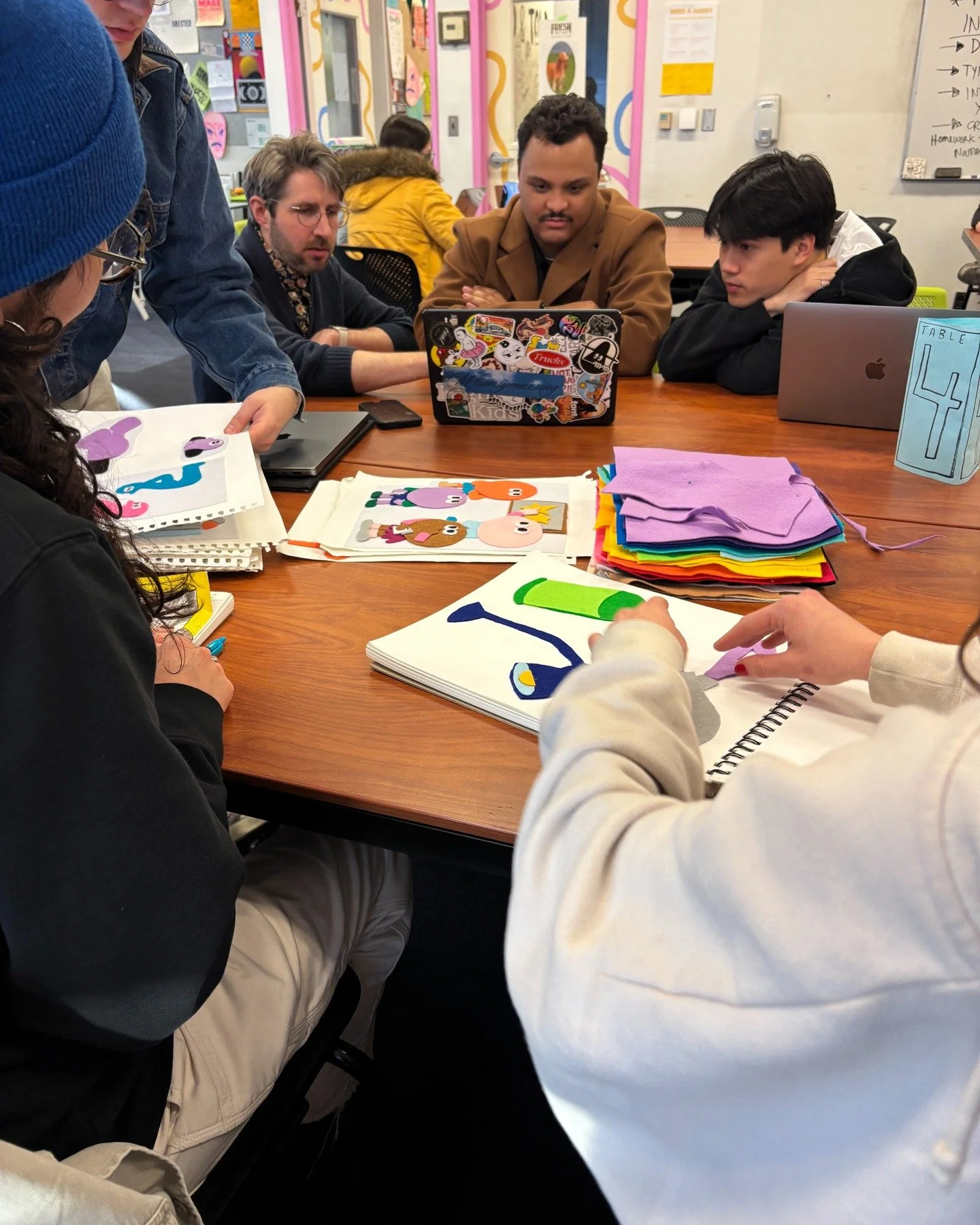 Check out these pictures of these behind the scene cuties in the process of making the promo assets with the suite of sweet felt illustrations created last term by our own Abby Turk for the Mentorship program.