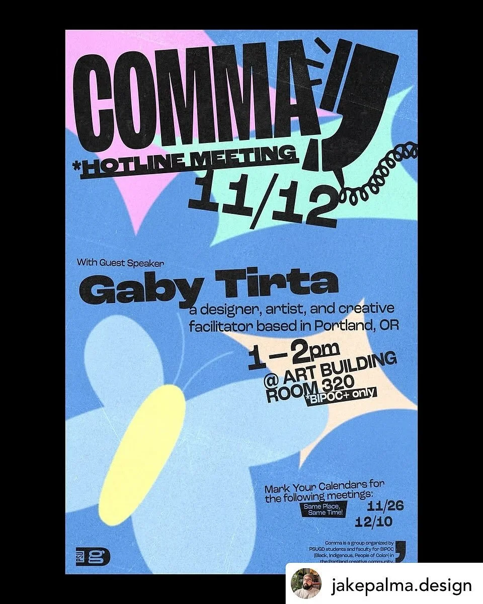 Reposted from @jakepalma.design in the Comma team last term&rsquo;s Rodeo! &bull; Poster design series I did for @psugd_comma during the fall term. Proud of how these came together.. &amp; shoutout to @diegoegaribay for inspiring the initial design d