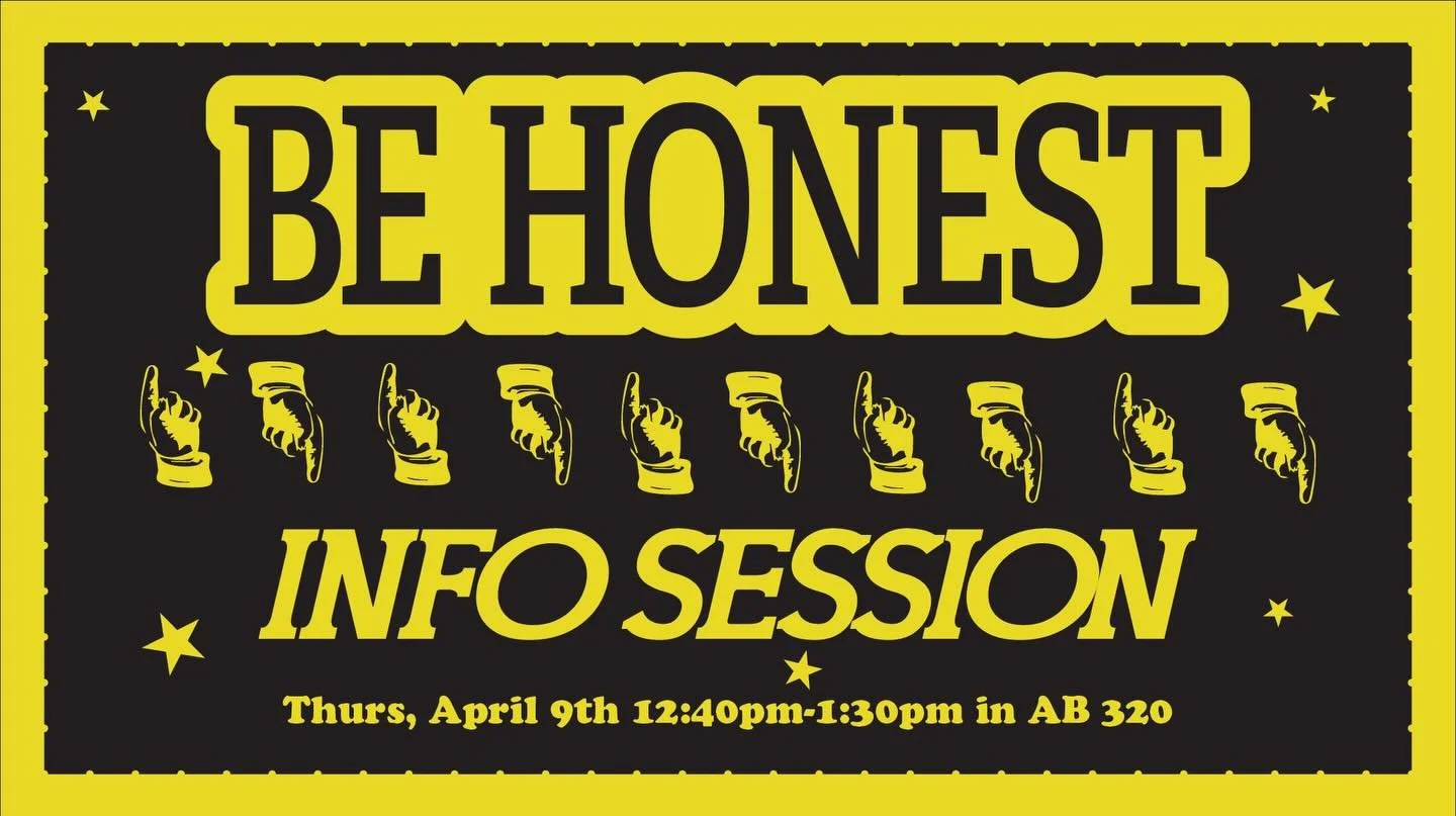 Designers, acrobats, contortionists, and all&hellip;join us for an information session this Thursday from 12:40-1:30 to answer all your burning questions and quell your grandest worries! Our meeting will take place in the most magnificent venue (AB 3