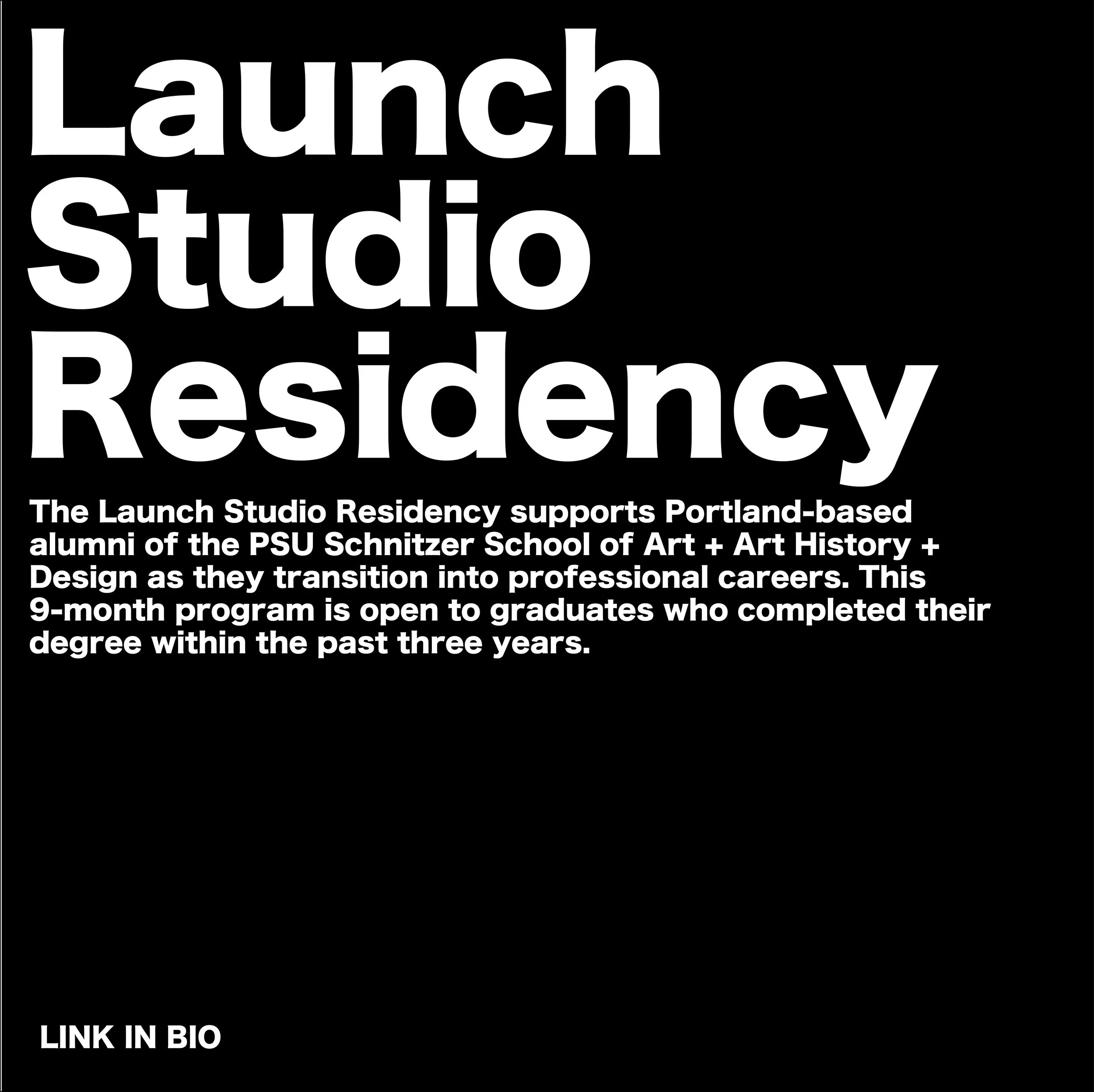 🌟Launch Studio Residency🌟  Deadline: Monday, June 1st