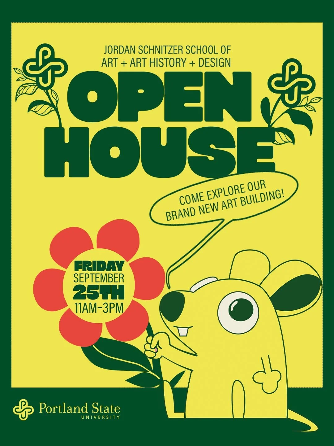 Jordan Schnitzer School of Art + Art History + Design Open House. Come explore our brand new Art Building, Friday, September 25th, 11am–3pm at Portland State University.