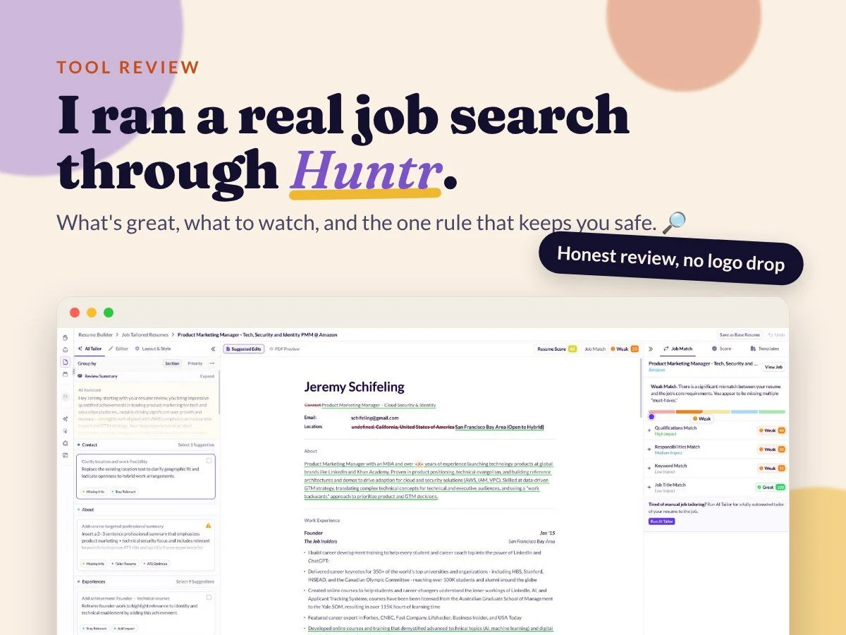 I Ran a Real Job Search Through Huntr. Here's My Honest Review 🔎