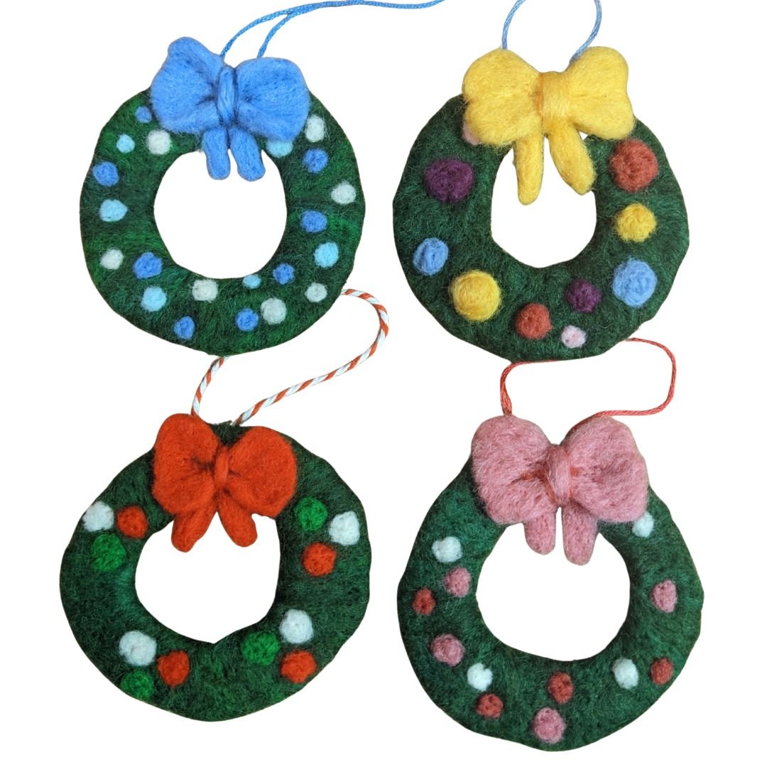 Needle Felted Wreath Decoration Class - Wool & Steel Needle Felting (Ages 15+)