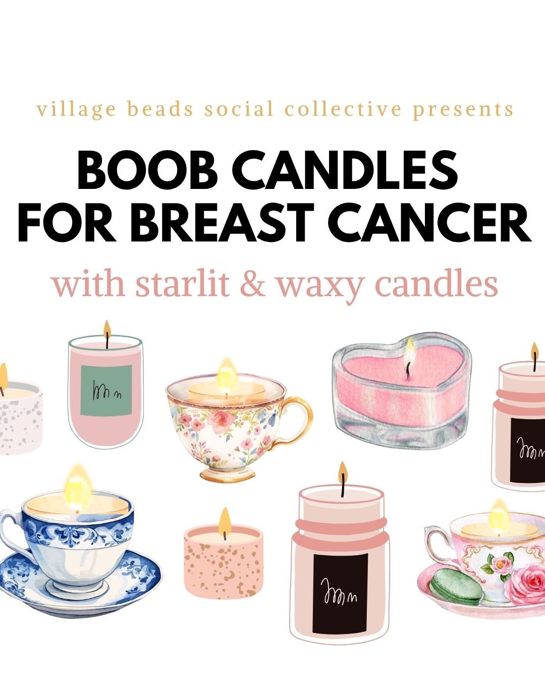 Boob Candles for Breast Cancer - Starlit & Waxy Candles