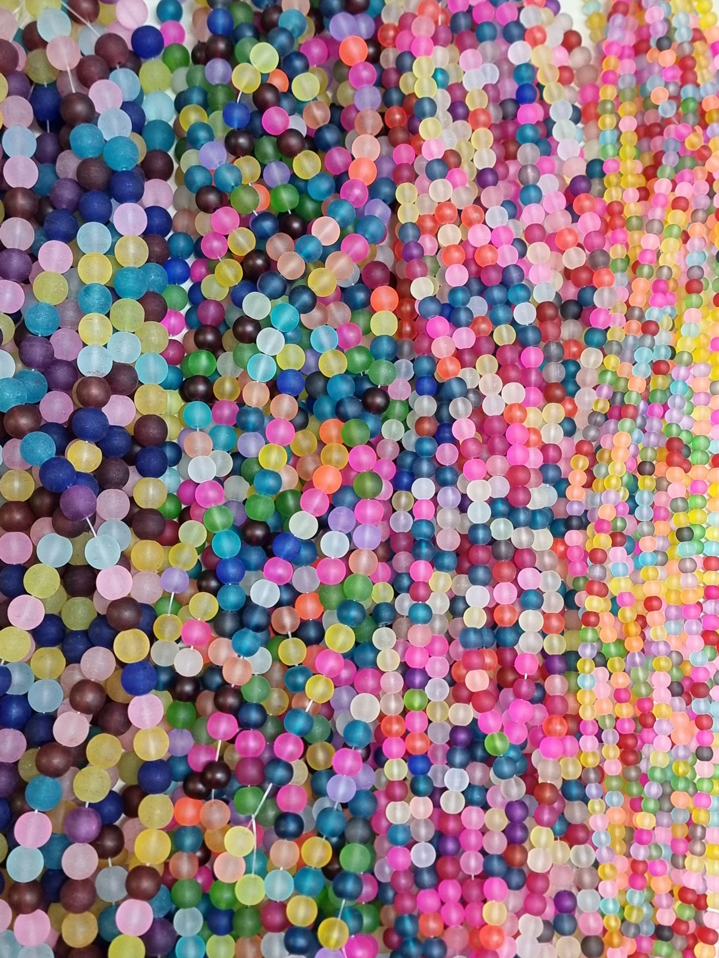 Tiffany Strands - Frosted Mixed Colours - Assorted Sizes