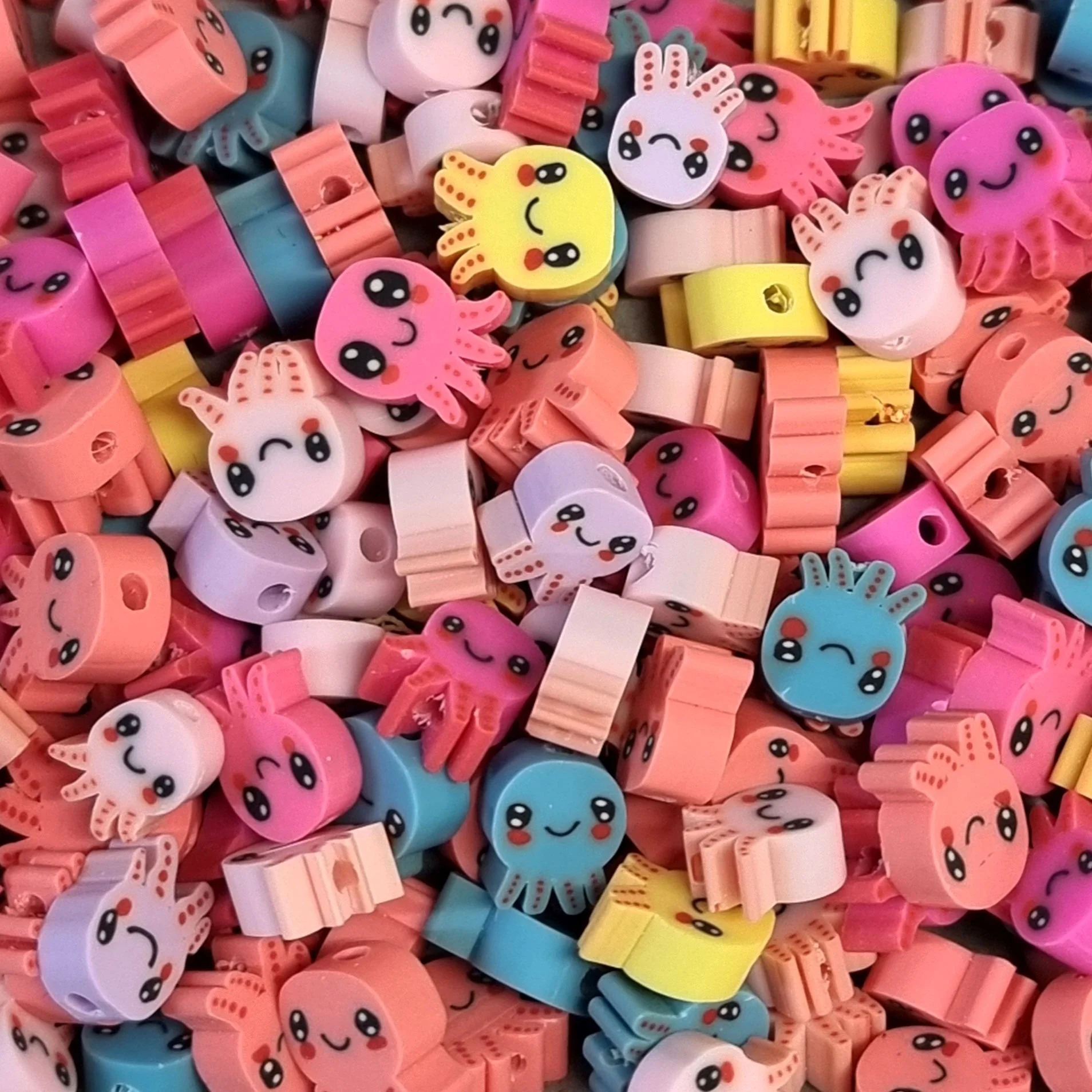 Fimo Clay Octopus Beads - Pack of 10