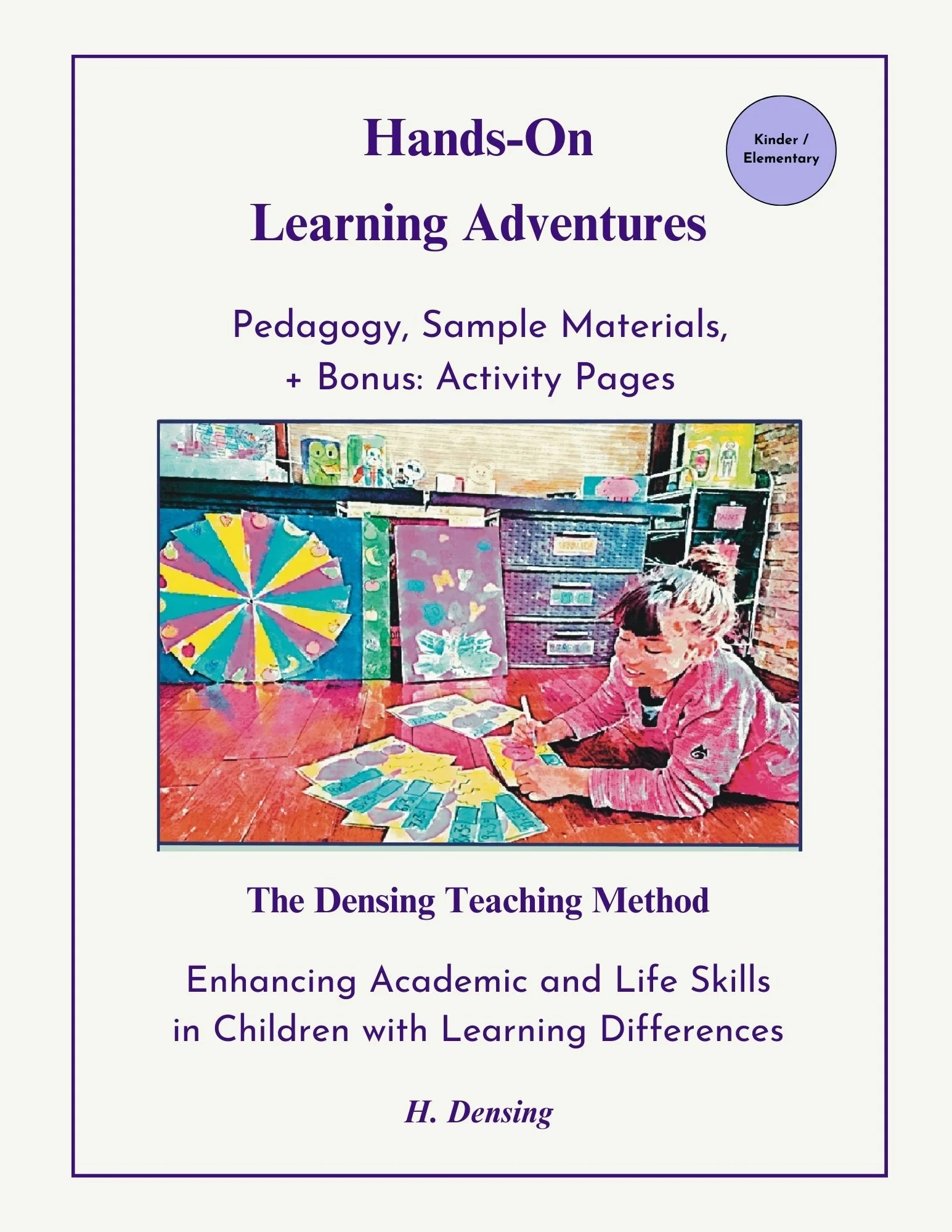 Educational book cover on hands-on learning pedagogy for children with practical activities and teaching approaches