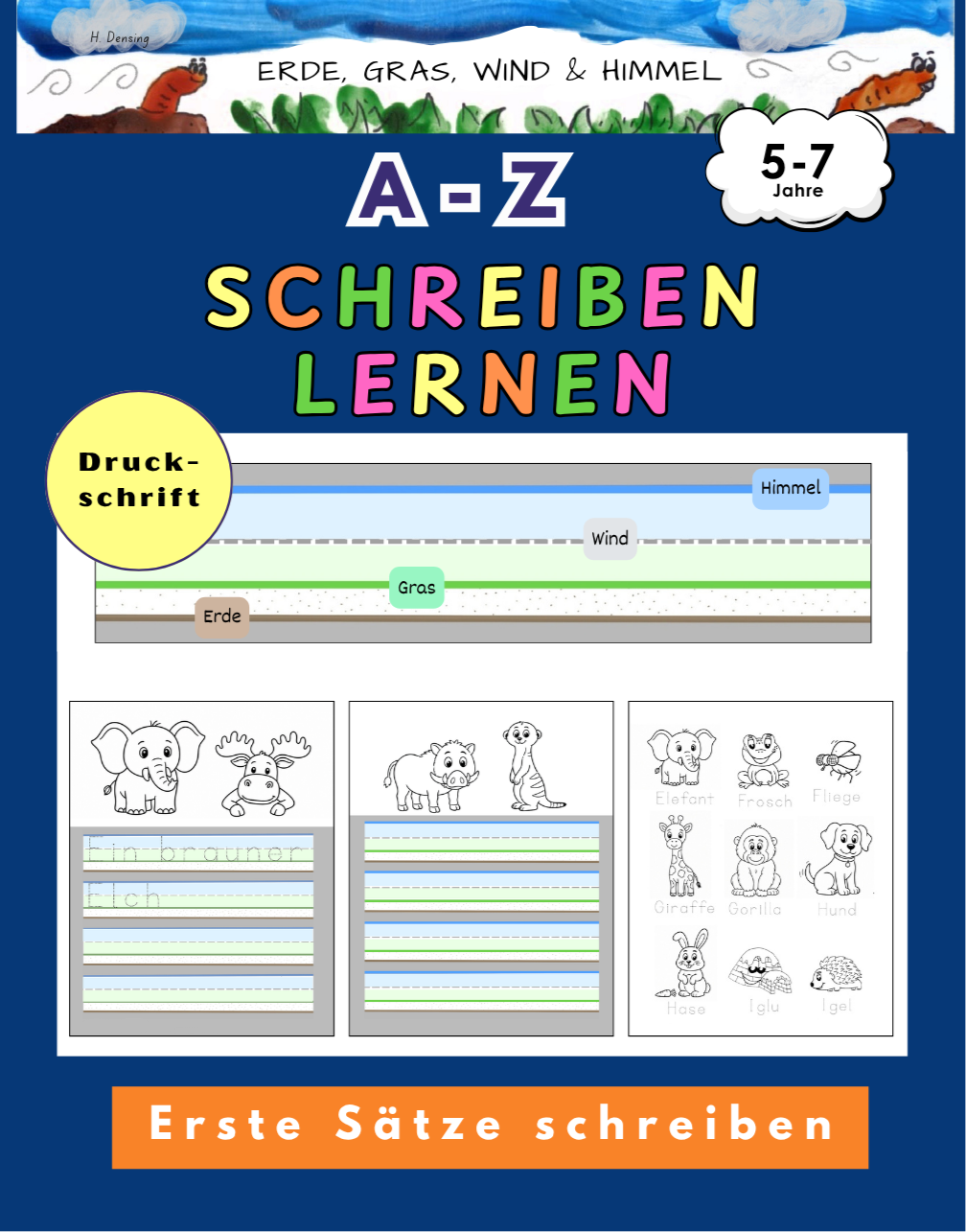 Arbeitsbuch für Kinder zum kreativen Schreiben von Geschichten mit Bildern zur Förderung von Fantasie und Schreibfähigkeiten