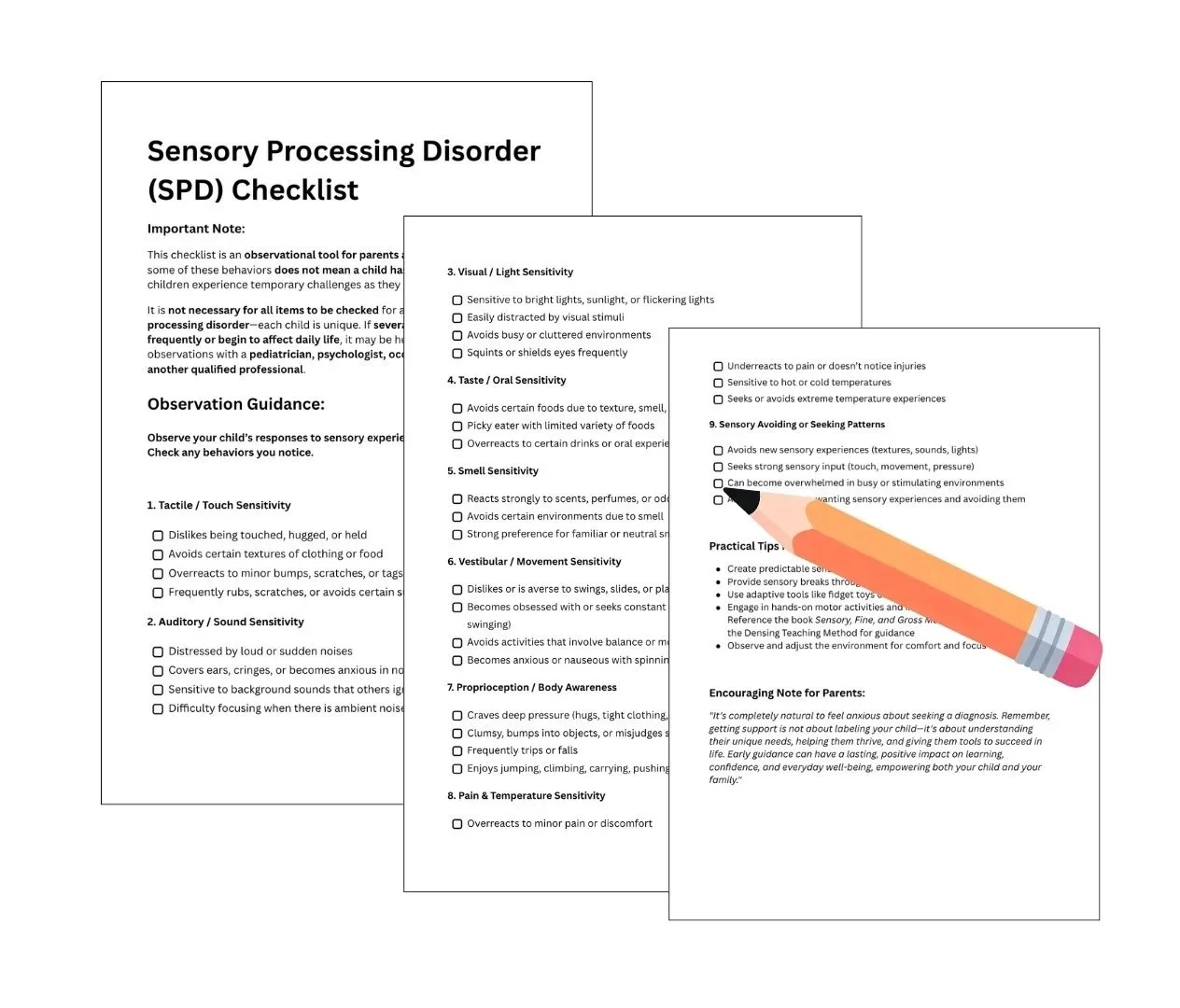 Sensory Integration Checklist.pdf Free Sensory Processing Disorder (SPD) Checklist for Children – Signs ...
